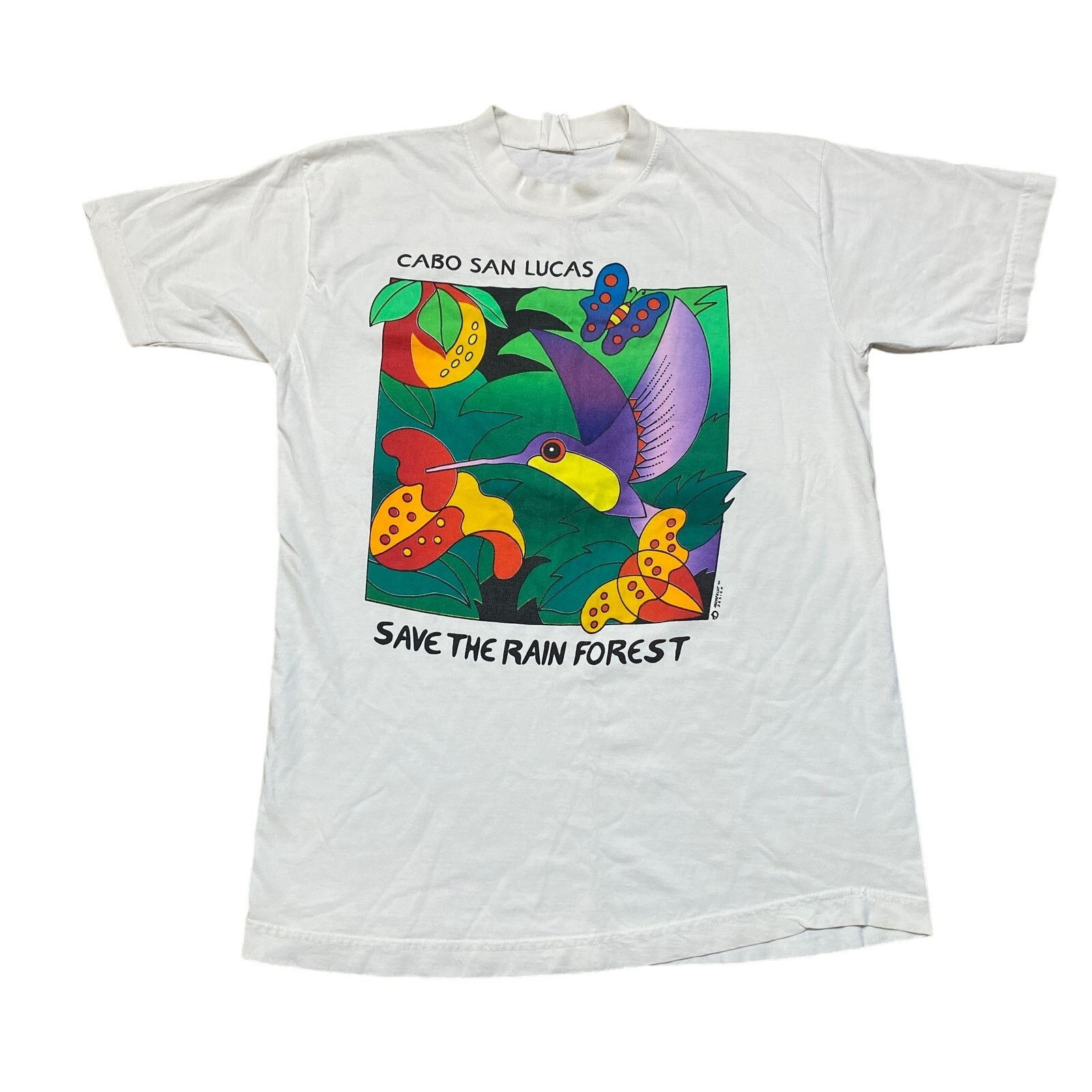 Vintage Vintage Cabo San Lucas Save the Rain Forest Shirt Medium Size US M / EU 48-50 / 2 - 1 Thumbnail