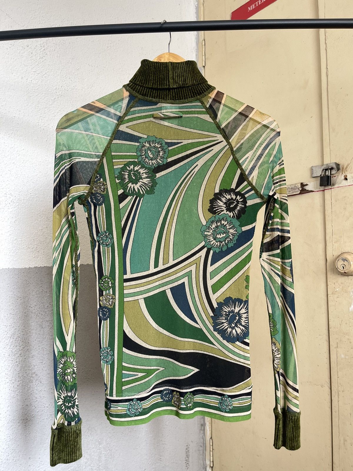 Jean Paul Gaultier Jean Paul Gaultier Soleil Mesh Longsleeve Turtleneck Floral Size M / US 6-8 / IT 42-44 - 2 Thumbnail