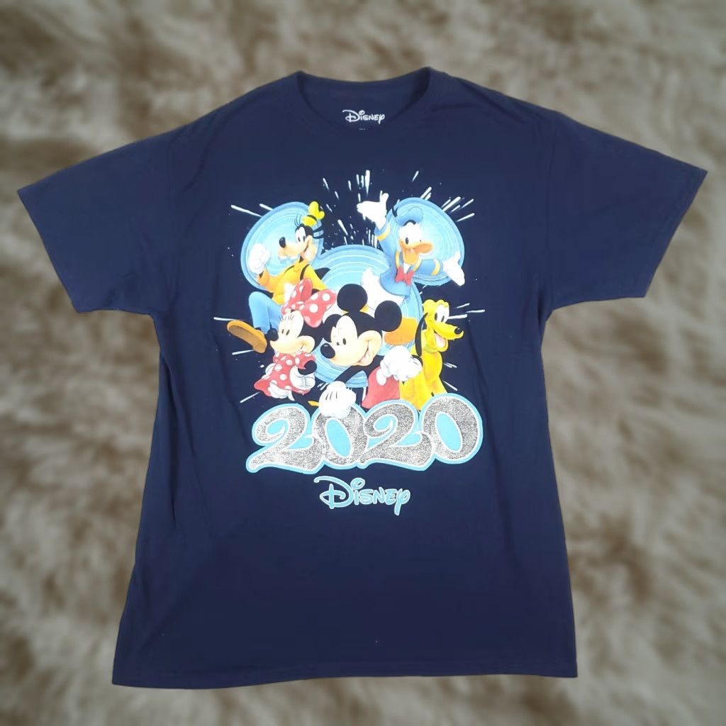 Disney Disney Mickey Mouse & Friends Navy Blue T-Shirt Adult Medium Short Sleeve Crew Neck Mens Womens Universal Cotton Blend Logo Size US M / EU 48-50 / 2 - 1 Thumbnail