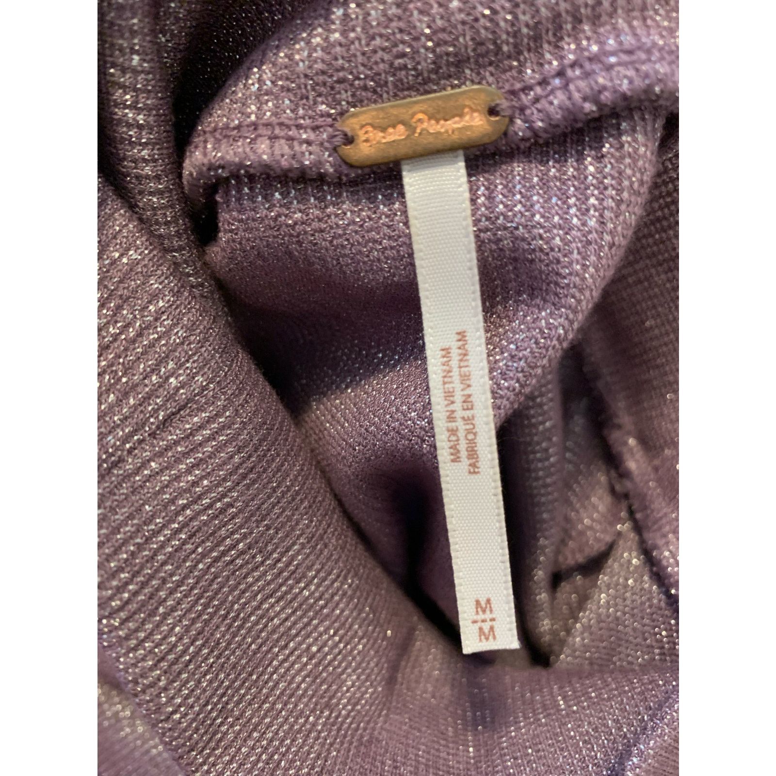 Free People Free People Glam Metallic Purple Knit Sweater Top Size M Size M / US 6-8 / IT 42-44 - 3 Thumbnail