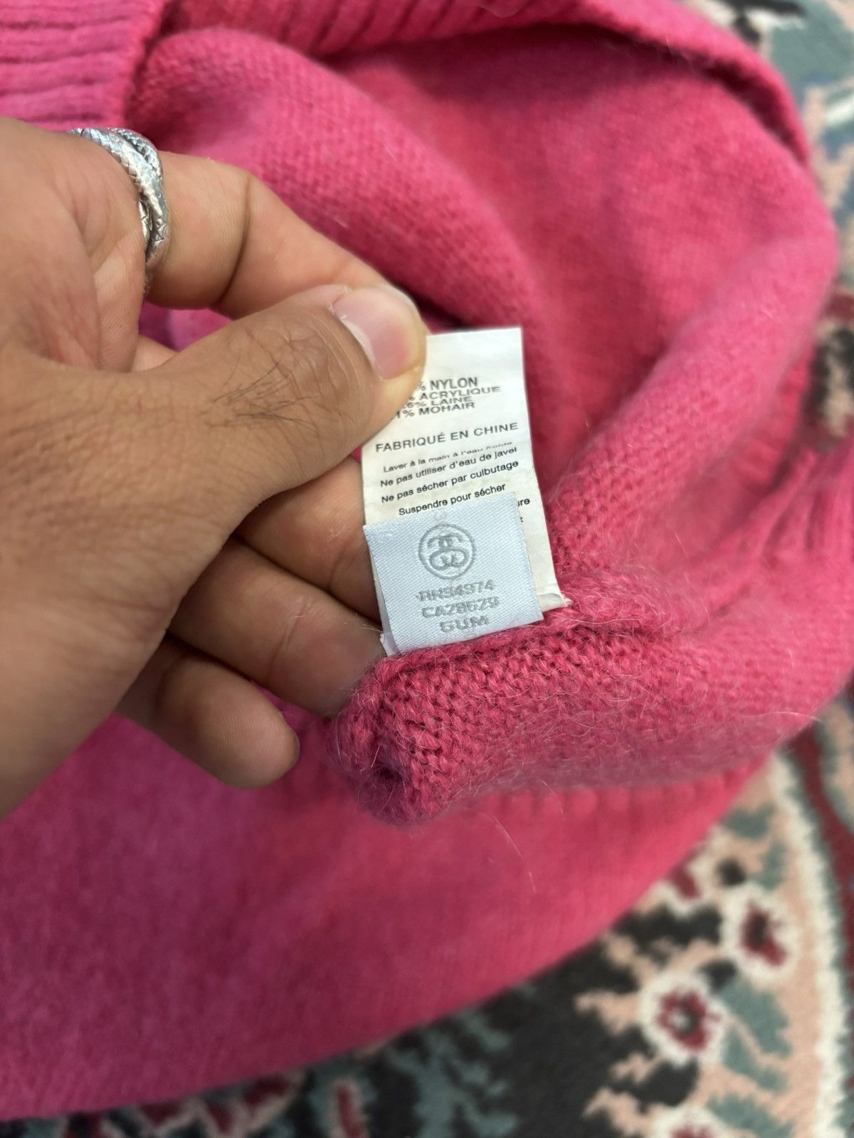 Stussy Stussy Pink Knit Mohair Sweater Size US XL / EU 56 / 4 - 7 Thumbnail