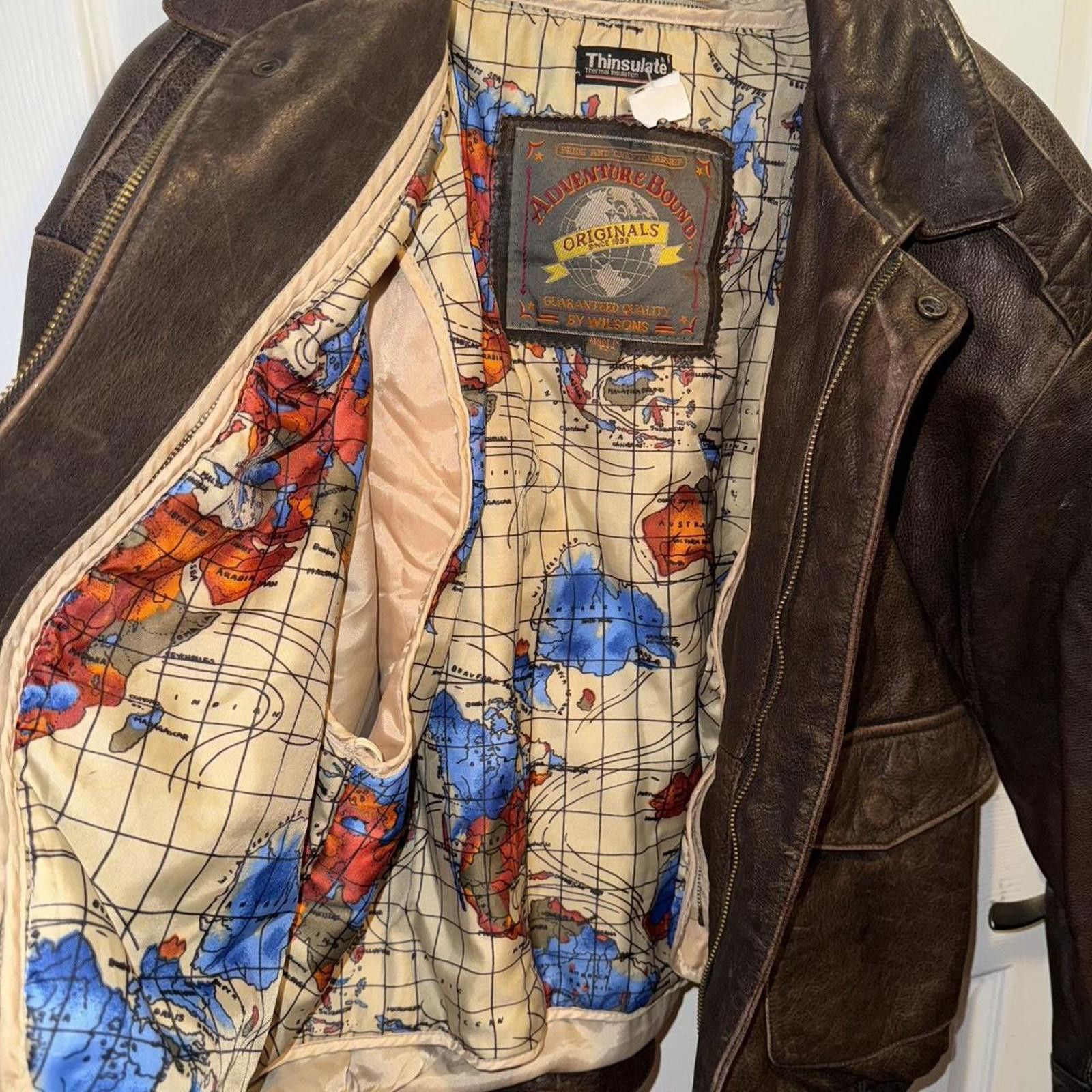 Wilsons Leather Wilson Adventure Bound Flight Aviator Leather Men Jacket Size US L / EU 52-54 / 3 - 6 Thumbnail
