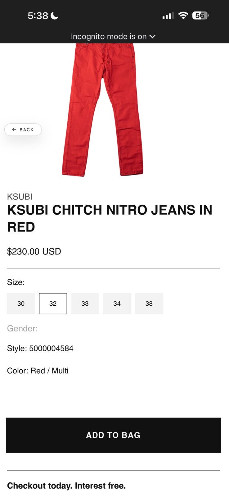 Ksubi KSUBI CHITCH NITRO JEANS IN RED Size US 31 - 7 Thumbnail