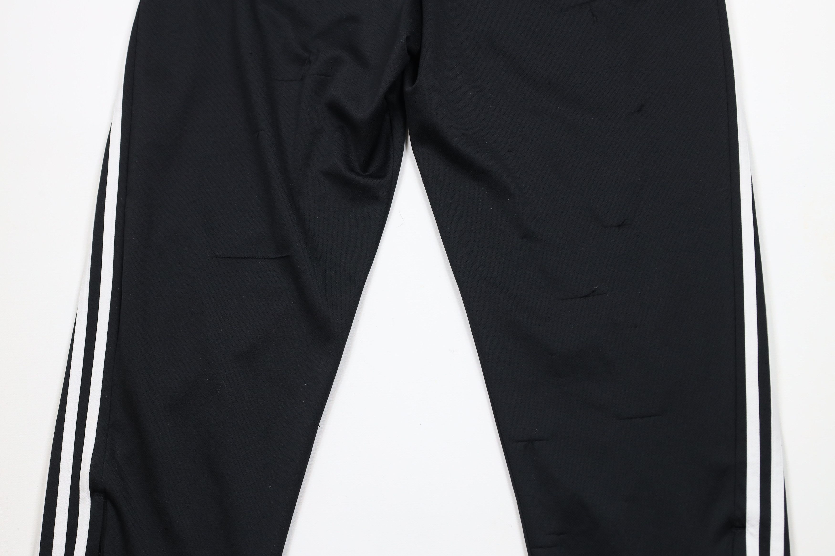 Adidas × Vintage Vintage Y2K Adidas Spell Out Striped Wide Leg Pants Black Size US 38 / EU 54 - 13 Thumbnail