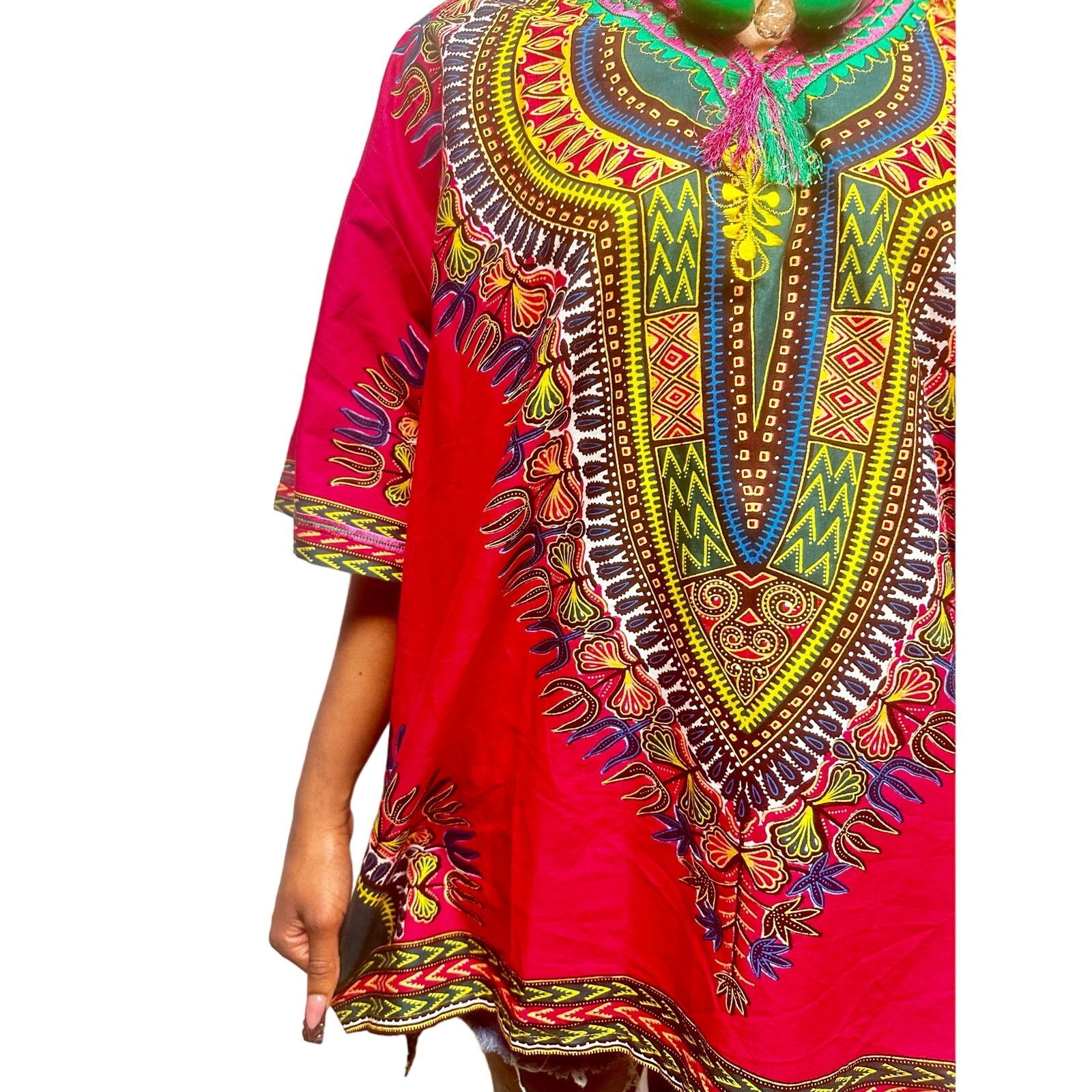 Other Hot pink oversized African dashiki with gorgeous pattern Size XXL / US 16-18 / IT 52-54 - 1 Thumbnail