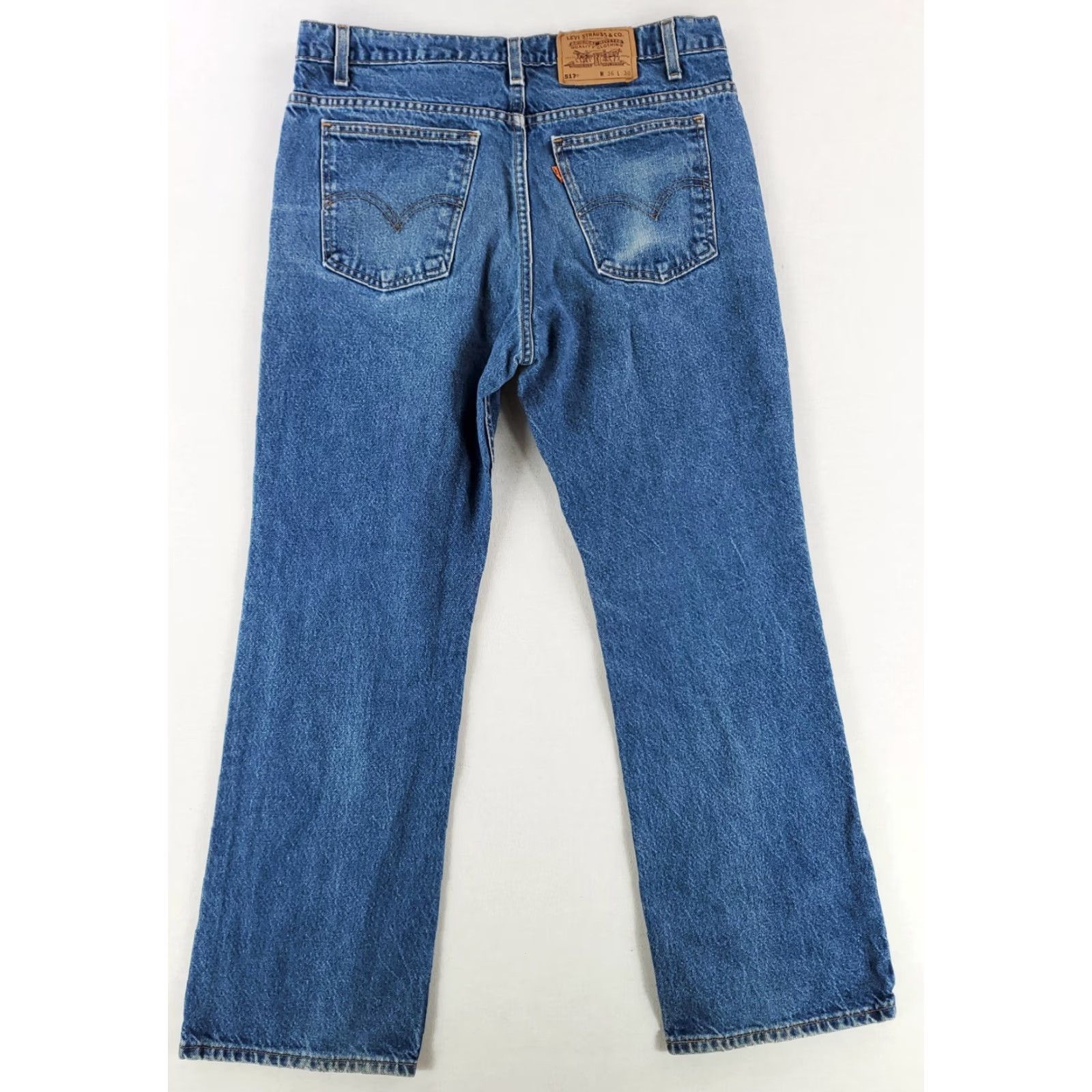 Levi's VINTAGE Levi's 517 Jeans Men Blue Made USA 35x29 Bootcut 90s Orange Tab Mens Size US 35 - 5 Thumbnail
