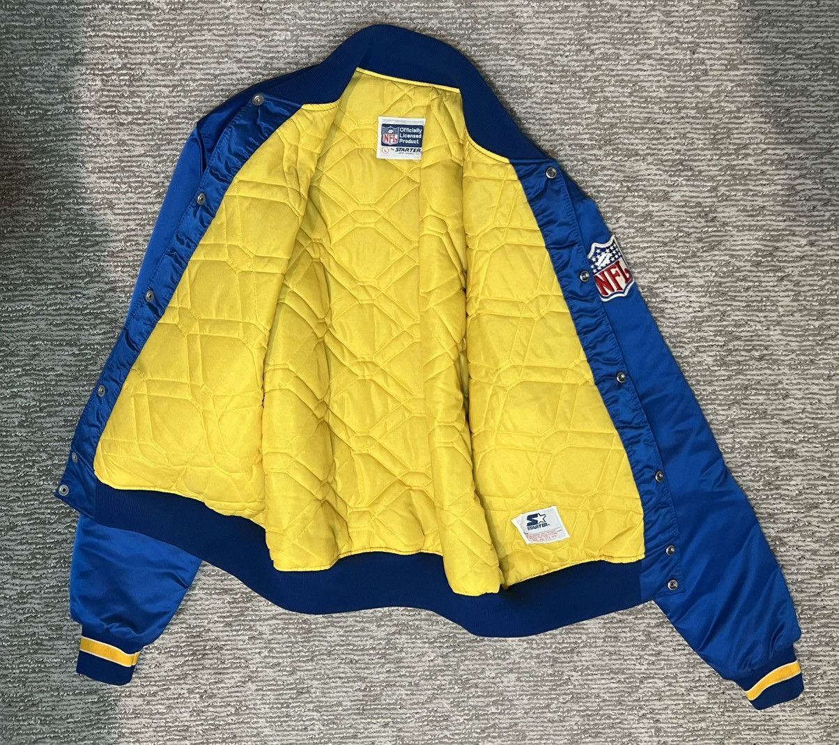NFL × Starter Vintage Los Angeles Rams Bomber Jacket Size US L / EU 52-54 / 3 - 2 Thumbnail