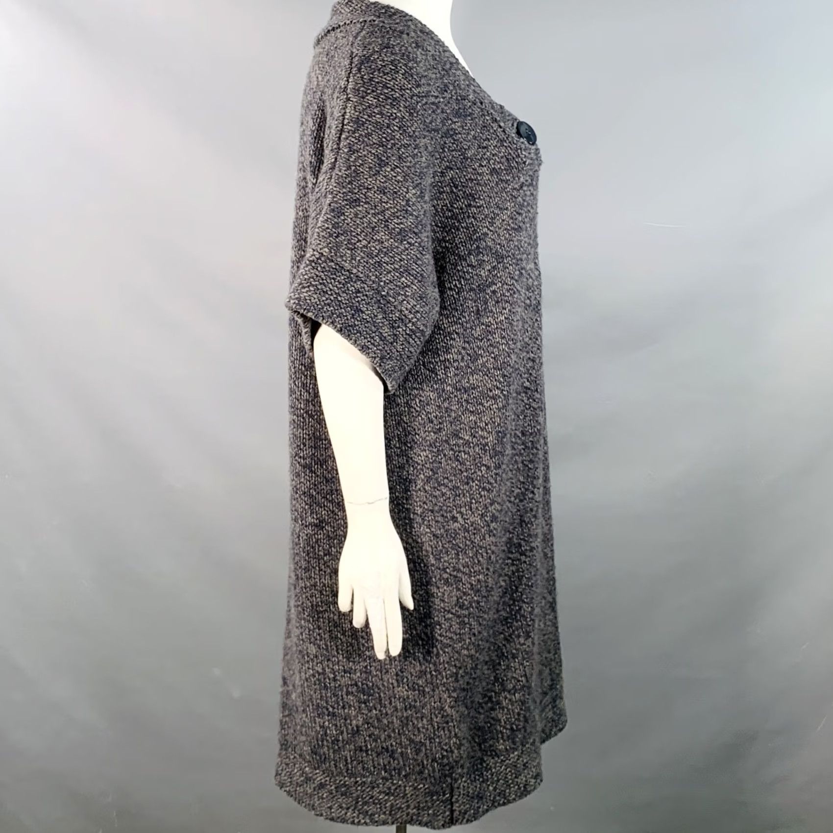 Stella McCartney STELLA McCARTNEY Knit Coat Wool Cashmere Grey Navy Melange L Size L / US 10 / IT 46 - 3 Thumbnail