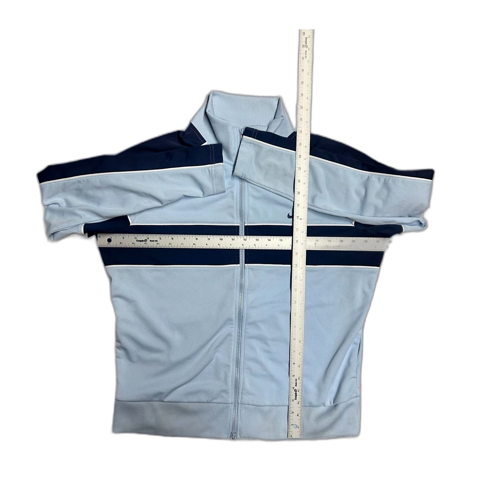 Nike Vintage Nike Light Blue Jacket Basketball Track Suit Jacket Size US XL / EU 56 / 4 - 4 Thumbnail