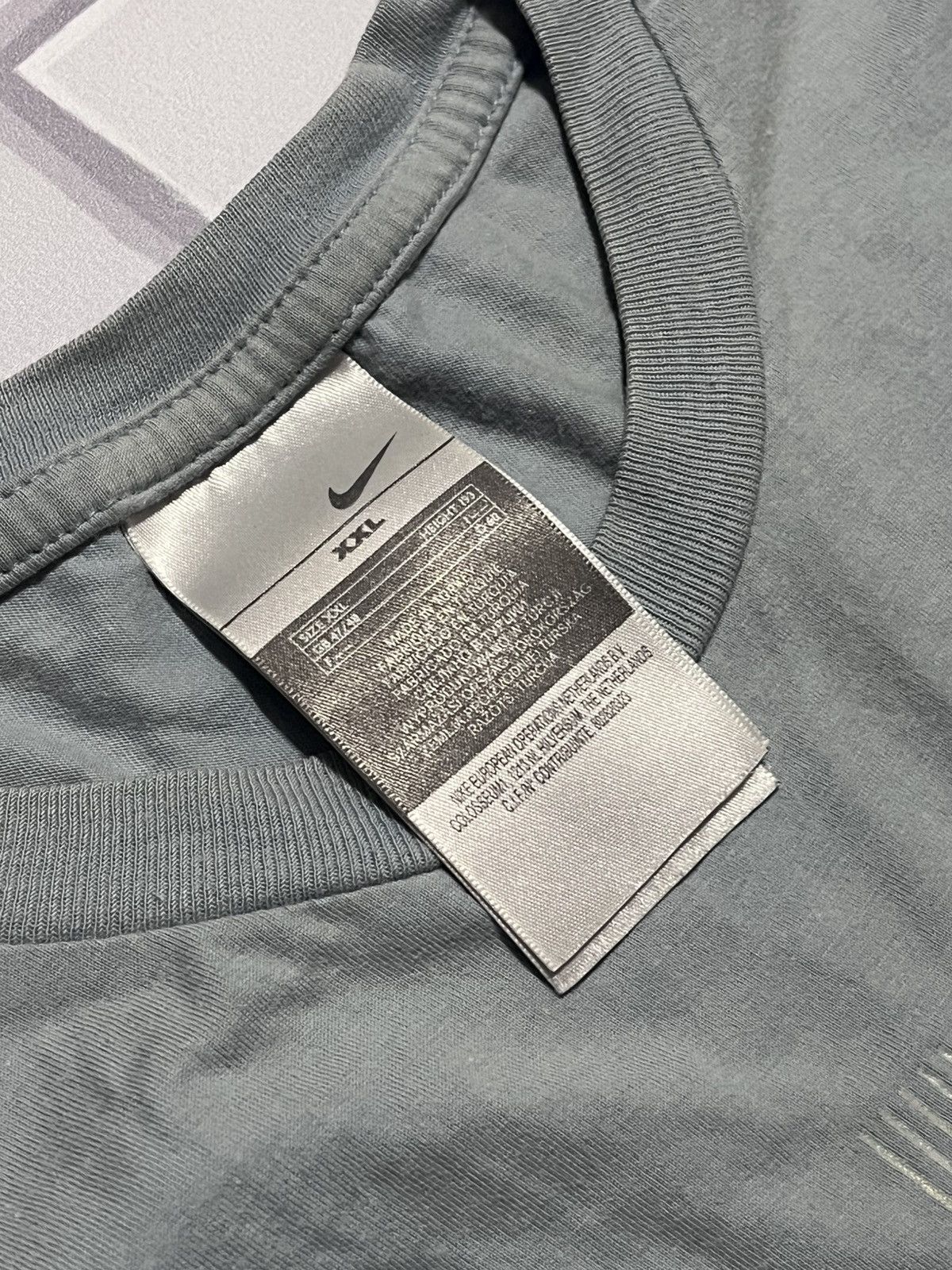 Nike Vintage 00s Nike Tech Tee Grey / Neon Swoosh Size US XXL / EU 58 / 5 - 6 Thumbnail