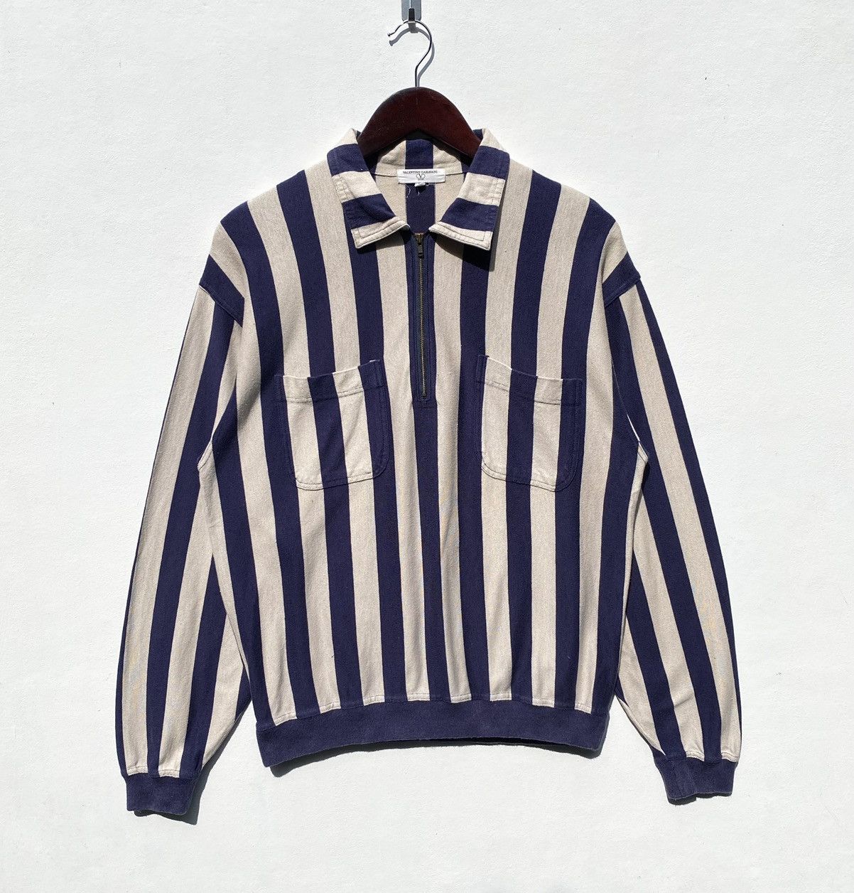 Valentino Vintage 90s Valentino Garavani Sport Half Zip Sweatshirt Size US M / EU 48-50 / 2 - 2 Thumbnail