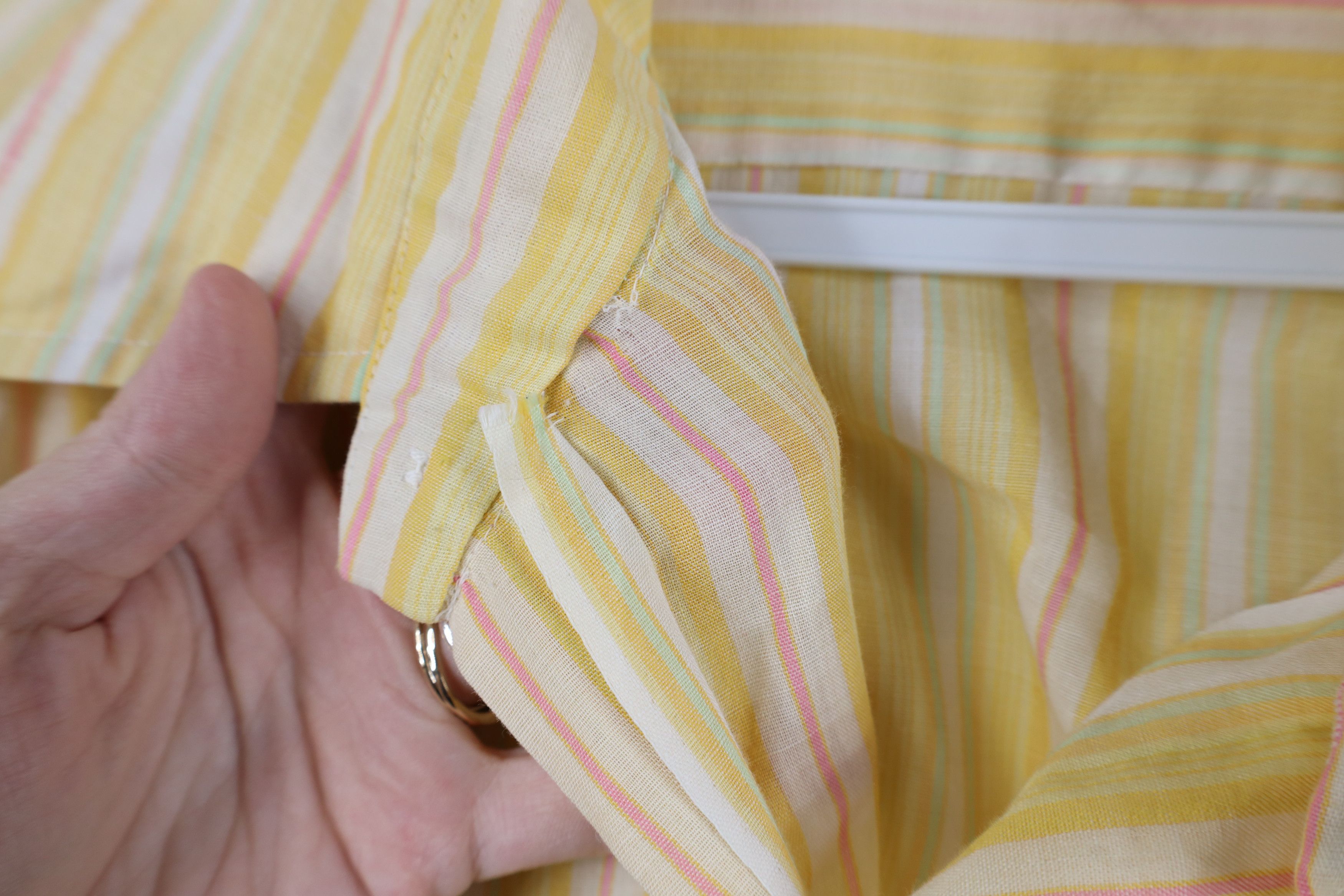 Vintage Vintage 70s Streetwear Sheer Rainbow Striped Button Shirt Size US XL / EU 56 / 4 - 7 Thumbnail