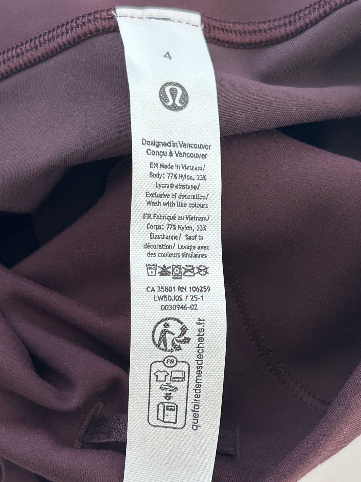 Lululemon NWT lululemon Wunder Train HR Tight 28" # 4 Goodnight Plum Size 27" / US 4 / IT 40 - 4 Thumbnail