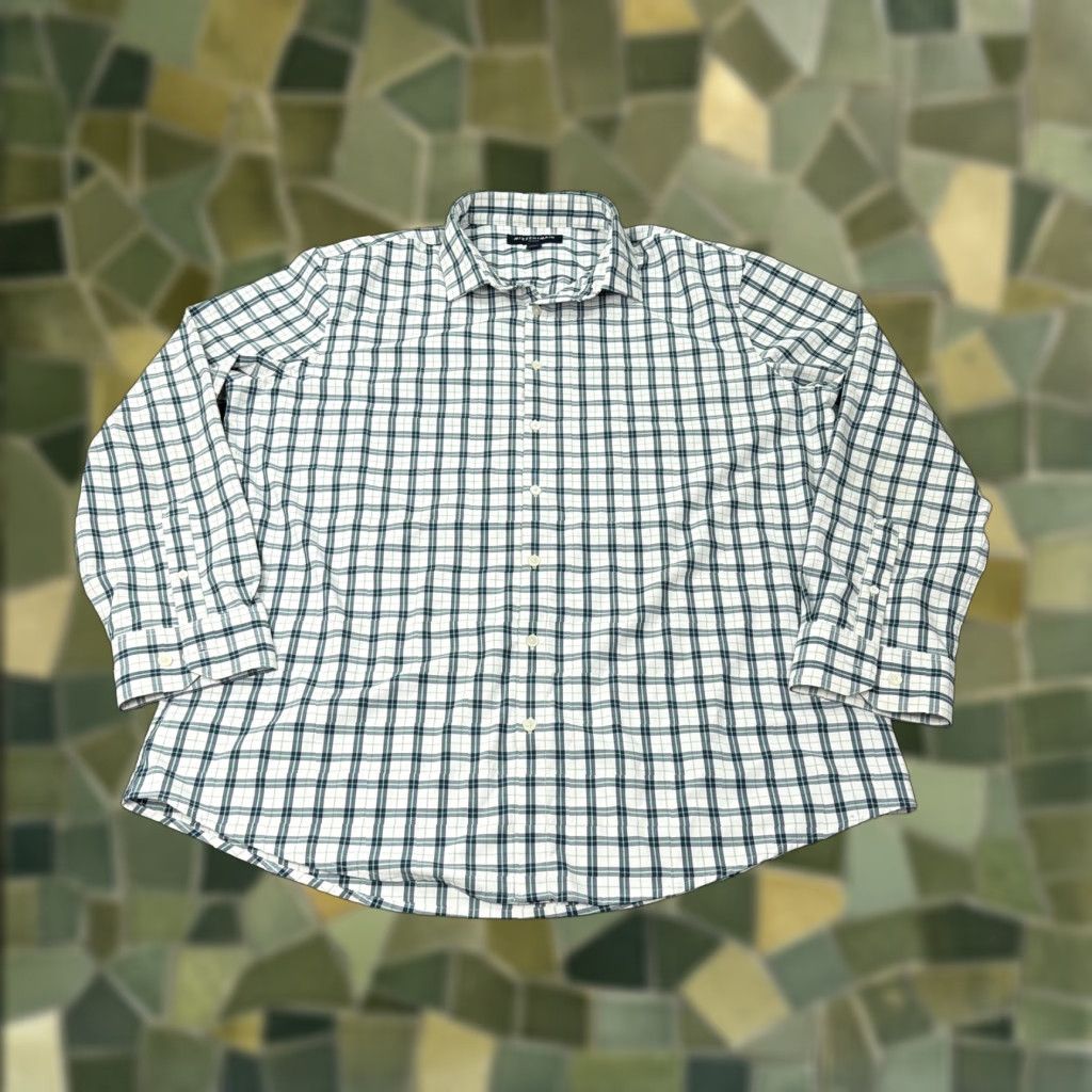 Mizzen+Main Mizzen+Main Leeward Shirt Mens 2XL White Blue Green Plaid Stretch Fit Casual Dress Shirt Size US XXL / EU 58 / 5 - 1 Thumbnail