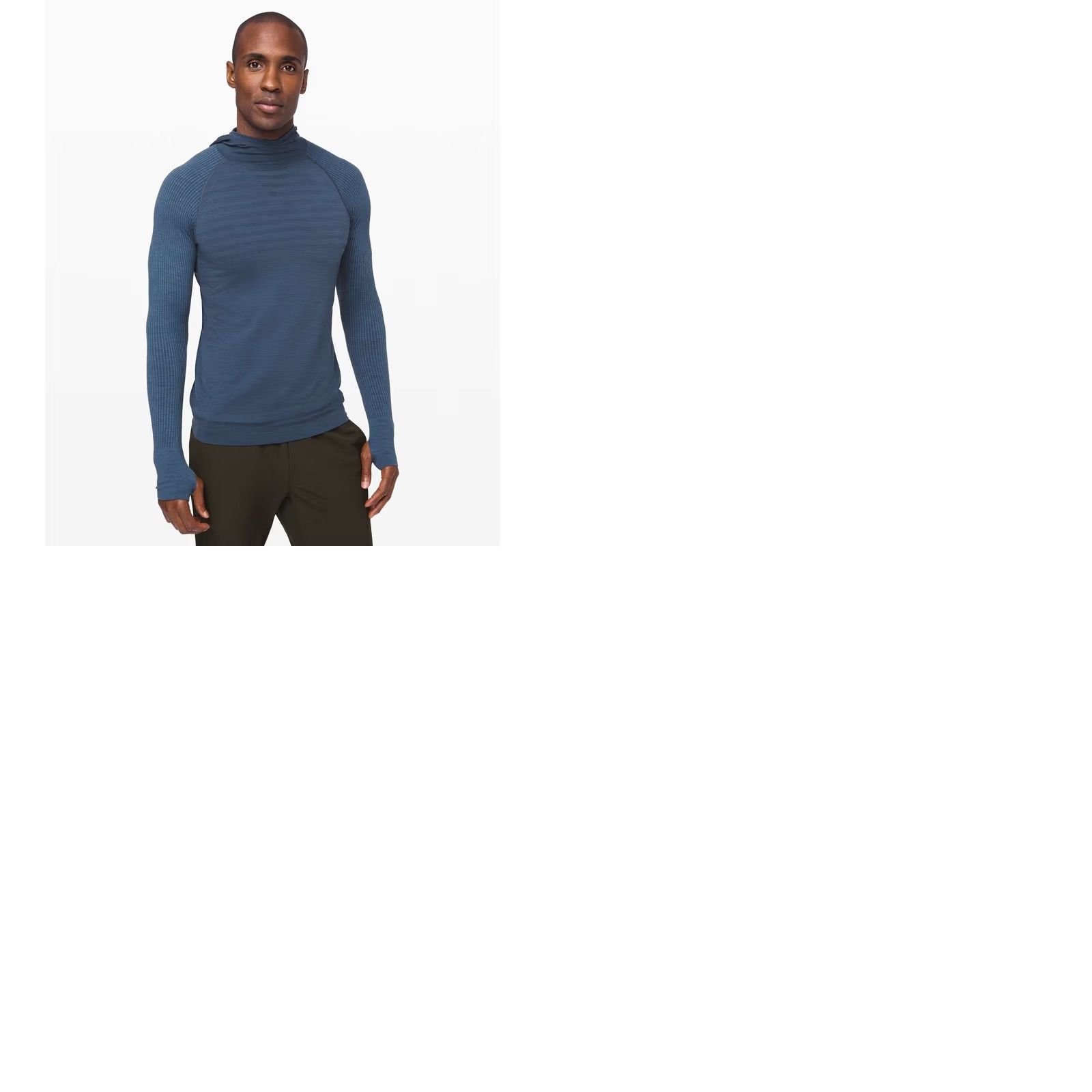 Lululemon Lululemon Slim Fit Sweatshirt Hoodie L Blue Thermal Raglan Men's Regular Large Winter Performance Running & Jogging Size US L / EU 52-54 / 3 - 9 Thumbnail