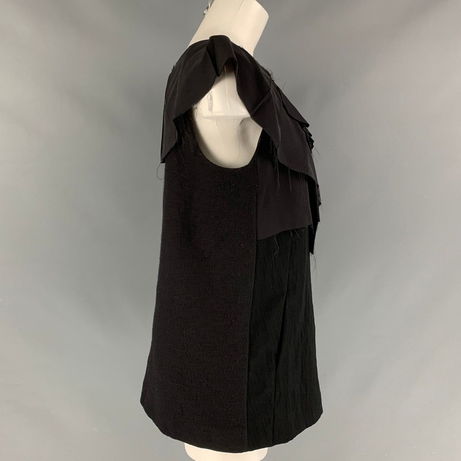 Marni MARNI Size 8 Black Wool & Nylon Sleeveless Blouse Size M / US 6-8 / IT 42-44 - 2 Thumbnail