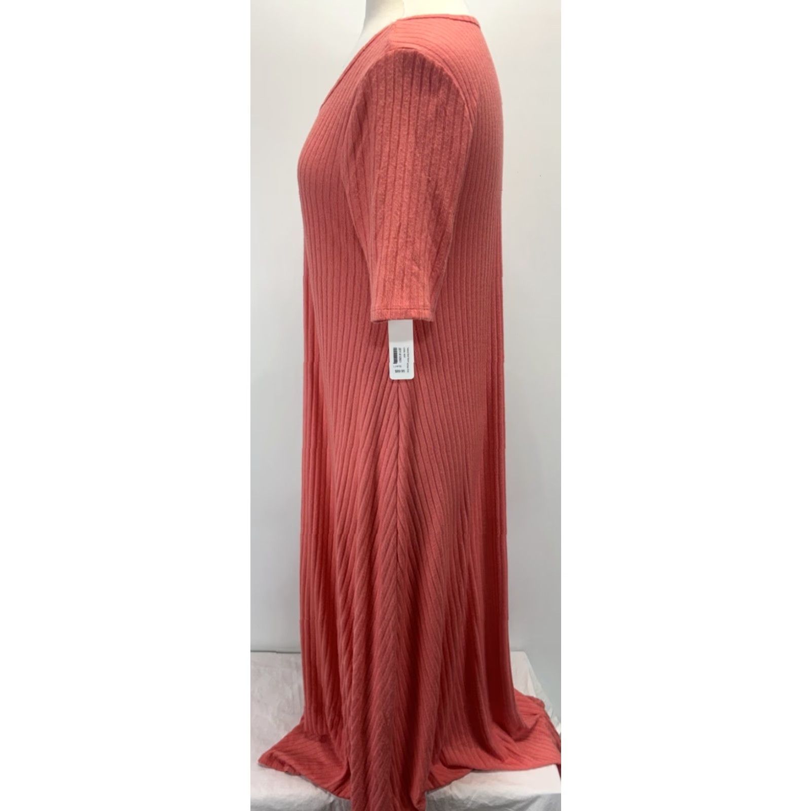 Soft Surroundings VINTAGE Soft Surroundings Maxi Dress Women’s Large Coral Pink Casual Travel Party Solid Short Sleeve Scoop Neck Rayon Blend Size L / US 10 / IT 46 - 2 Thumbnail