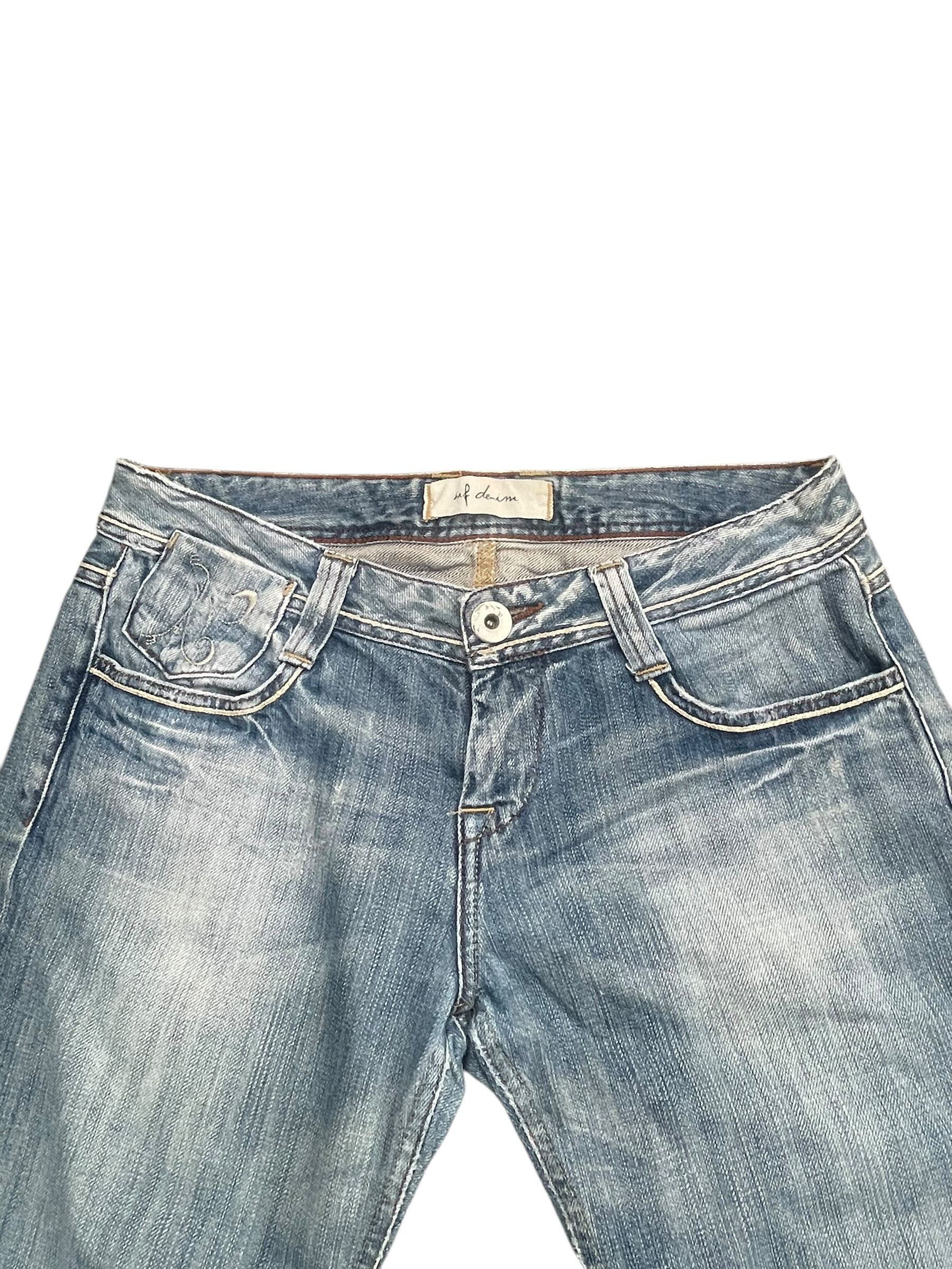 Japanese Brand Fap Flare Distresed Denim Size 32" / US 10 / IT 46 - 2 Thumbnail