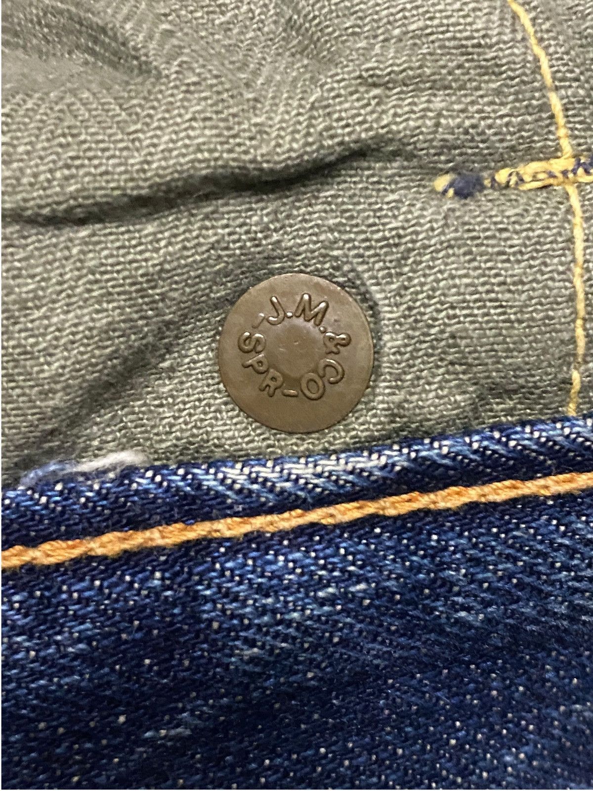 The Real McCoy's Vintage Joe Mccoy Mud Wash Selvedge Distressed Baggy Jeans Size US 33 - 13 Thumbnail