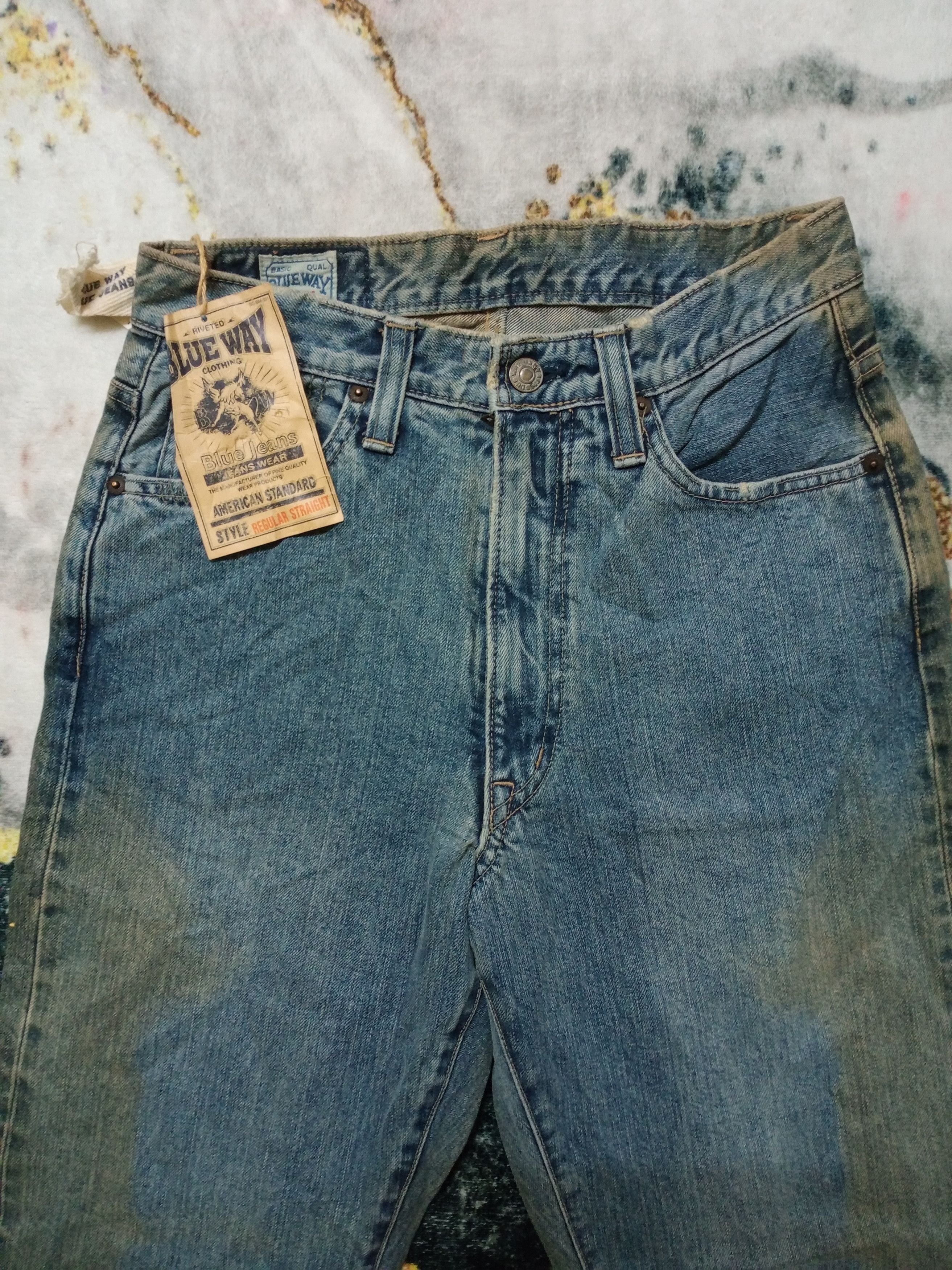 If Six Was Nine × Japanese Brand Vintage Blue Way Japan Distressed Denim Pants Size US 29 - 2 Thumbnail