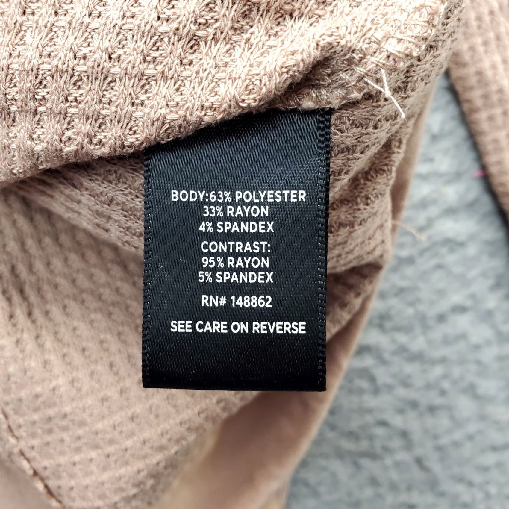 Torrid Torrid Waffle Top Womens Brown V-Neck Long Sleeve Pullover Lined Loose Fit Size 18 Size XXL / US 16-18 / IT 52-54 - 6 Thumbnail