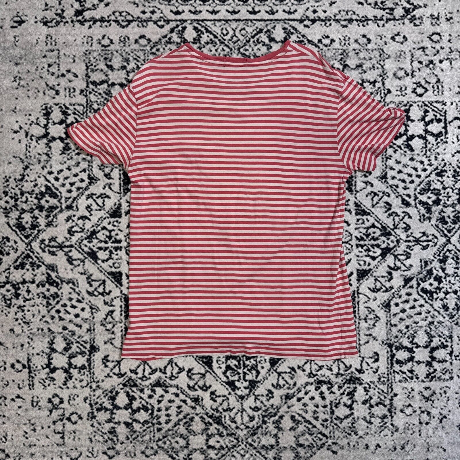 Ralph Lauren × Vintage Vintage Ralph Lauren Red White Striped Cotton T-Shirt Size M Size US M / EU 48-50 / 2 - 9 Thumbnail