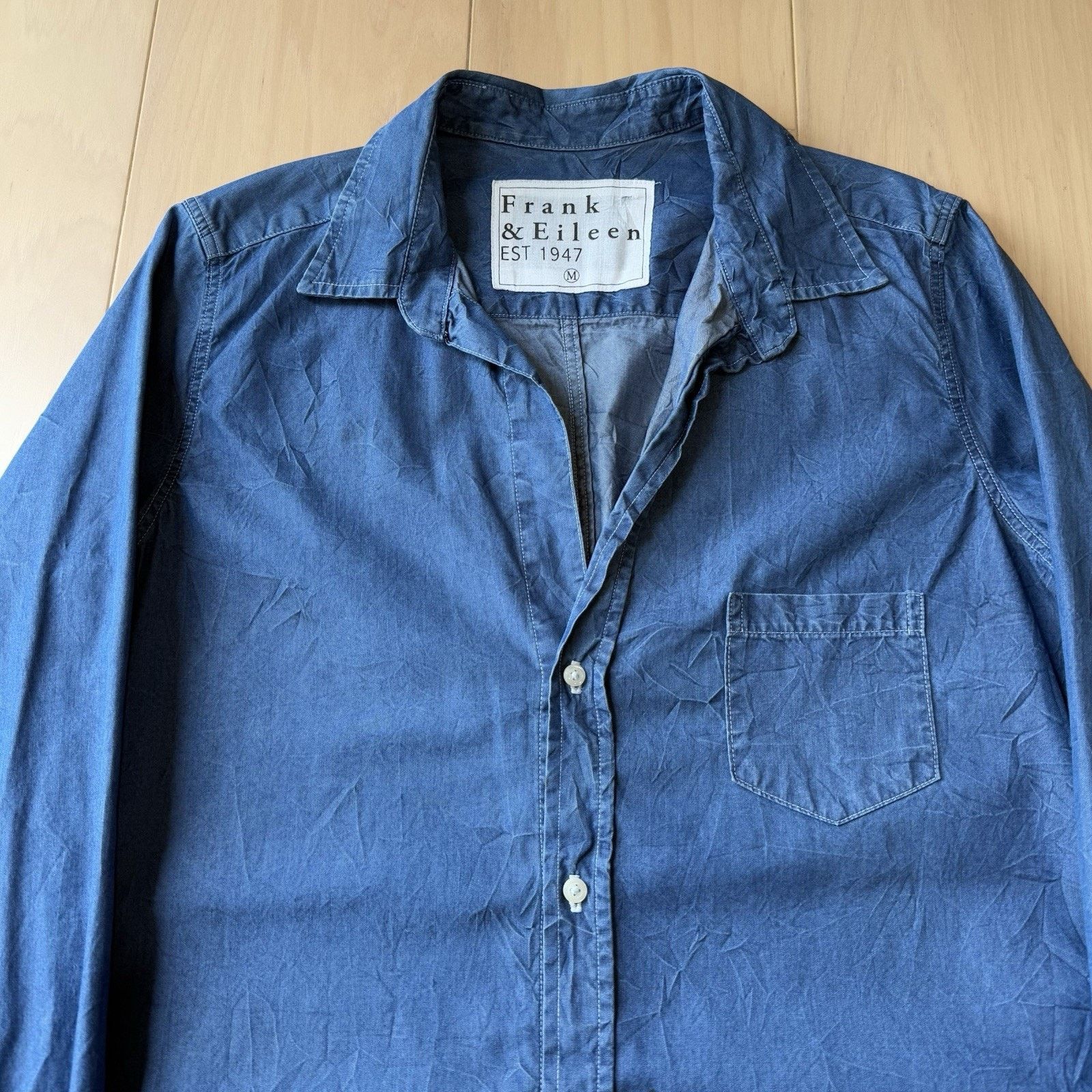 Frank & Eileen Frank & Eileen Shirt M Blue Barry Button Up Woven in Italy Size M / US 6-8 / IT 42-44 - 3 Thumbnail