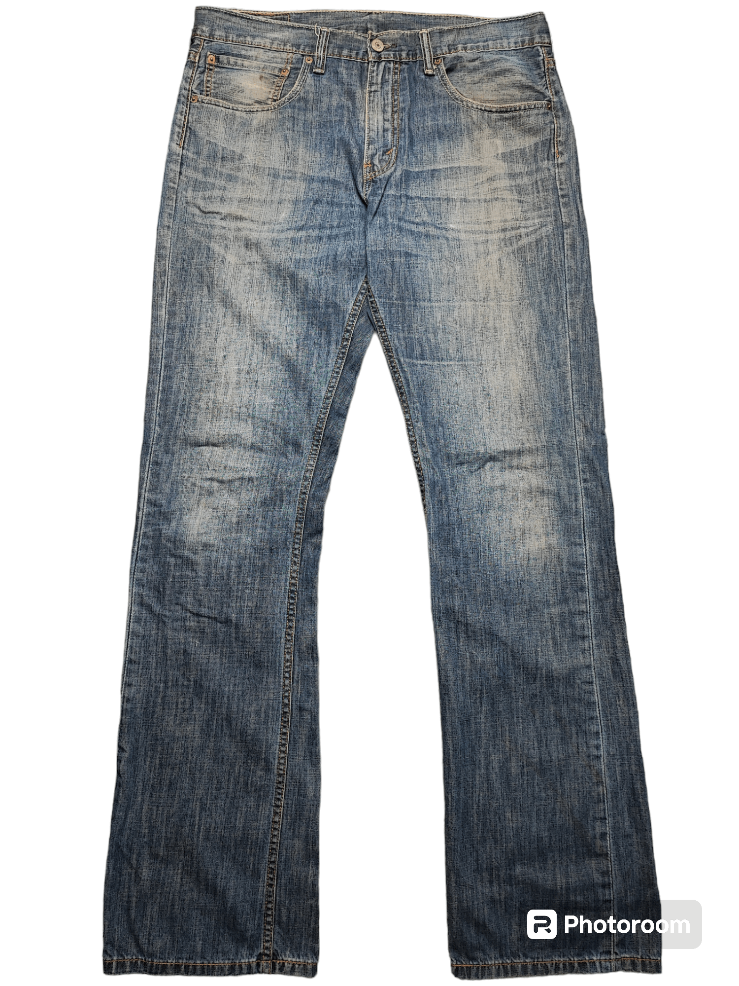 Levis 527 Low Bootcut Faded Blue Stone Wash Jeans Bottoms