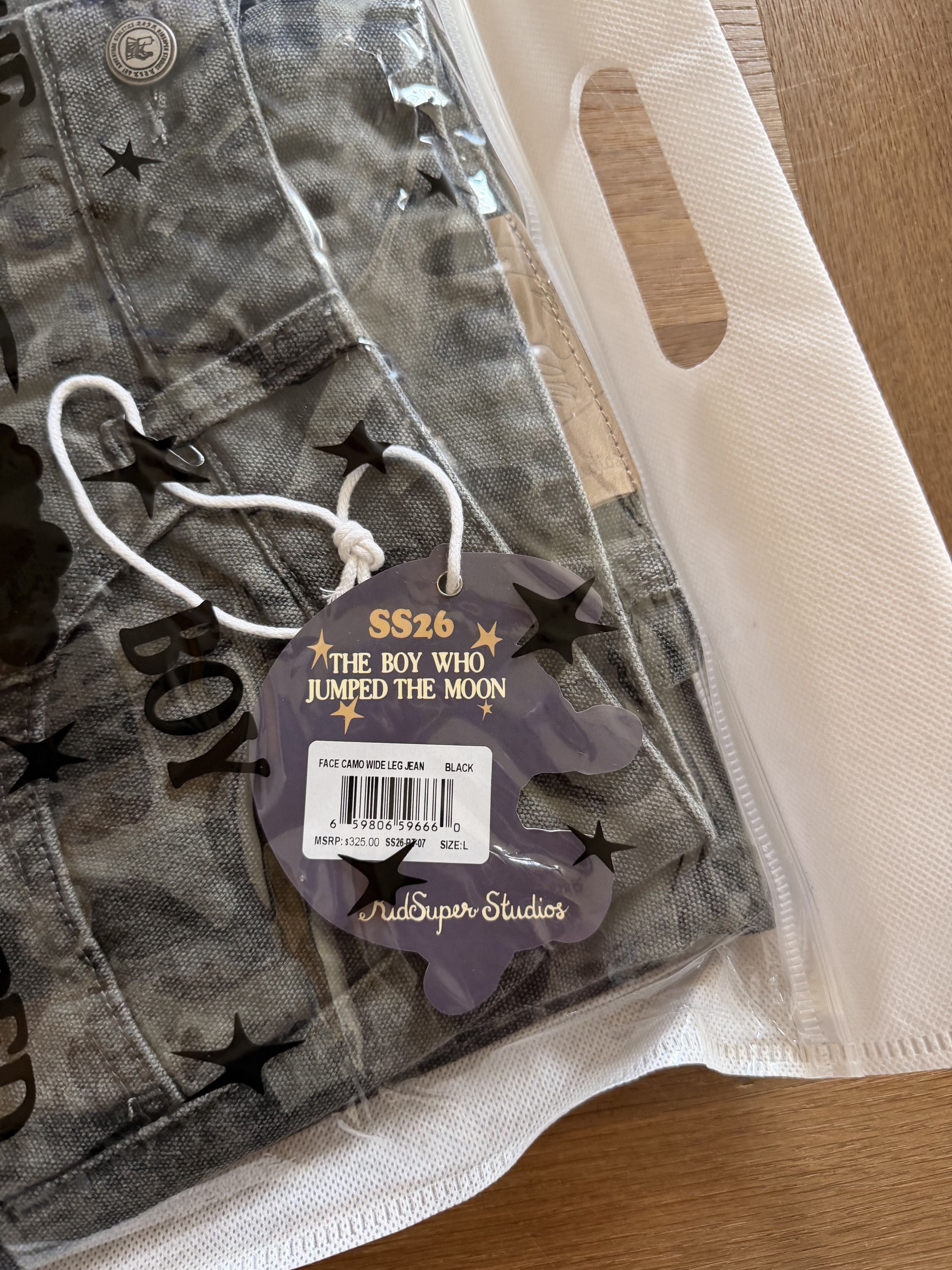 KidSuper Kidsuper Studios Face Camo Wide Leg Jean [Black] Size US 34 / EU 50 - 4 Thumbnail