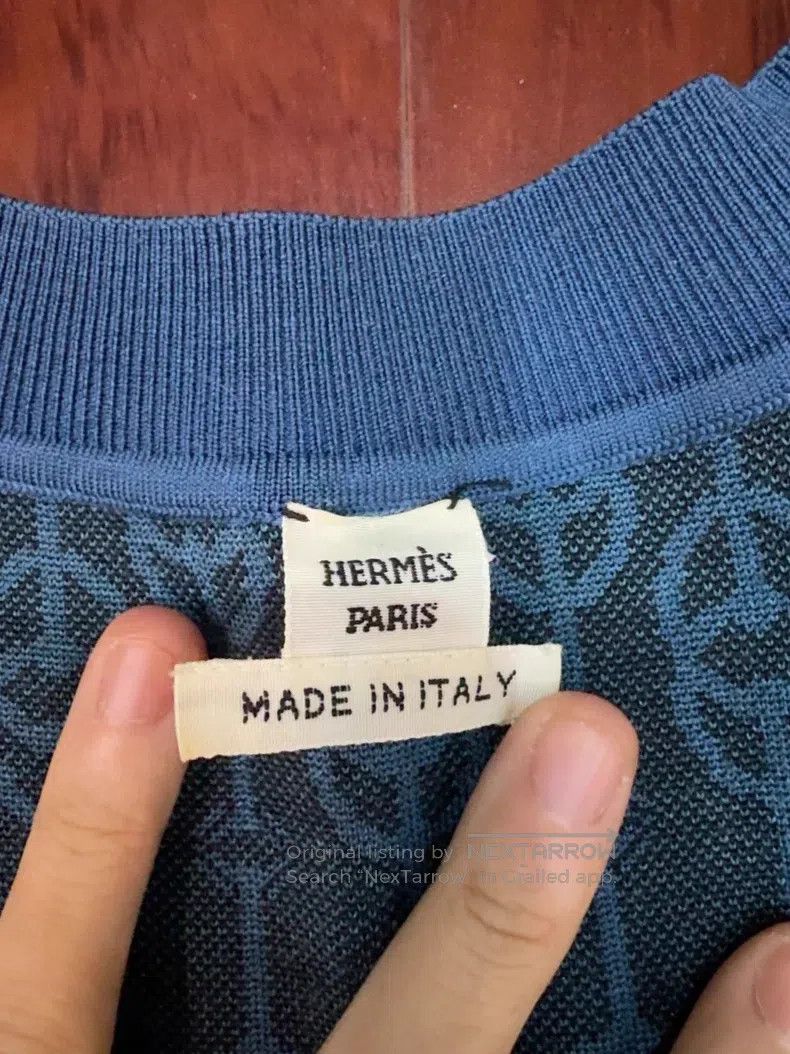 Hermes Hermes Blue knitted dress, made in Italy. 90% real silk Size XS / US 0-2 / IT 36-38 - 2 Thumbnail