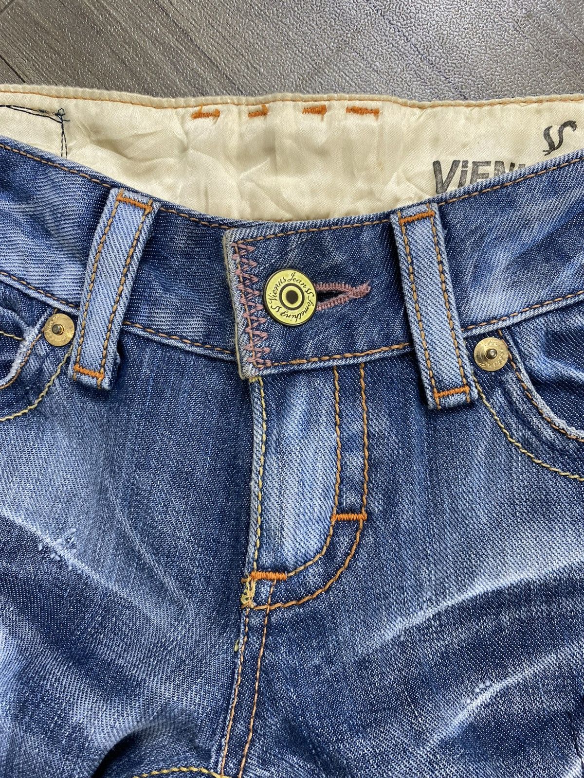 If Six Was Nine 2000s Venus Edwin Distressed Punk Faded Bootcut Flared Jeans Size US 30 / EU 46 - 7 Thumbnail