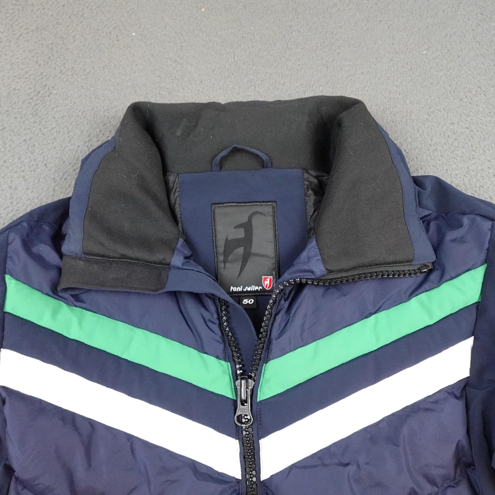Vintage Toni Sailer Jacket Womens 50 Large Blue Ski Puffer Quilted Down Chevron Size XL / US 12-14 / IT 48-50 - 5 Thumbnail