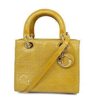 Dior Lady Dior Patent Leather Shoulder Bag