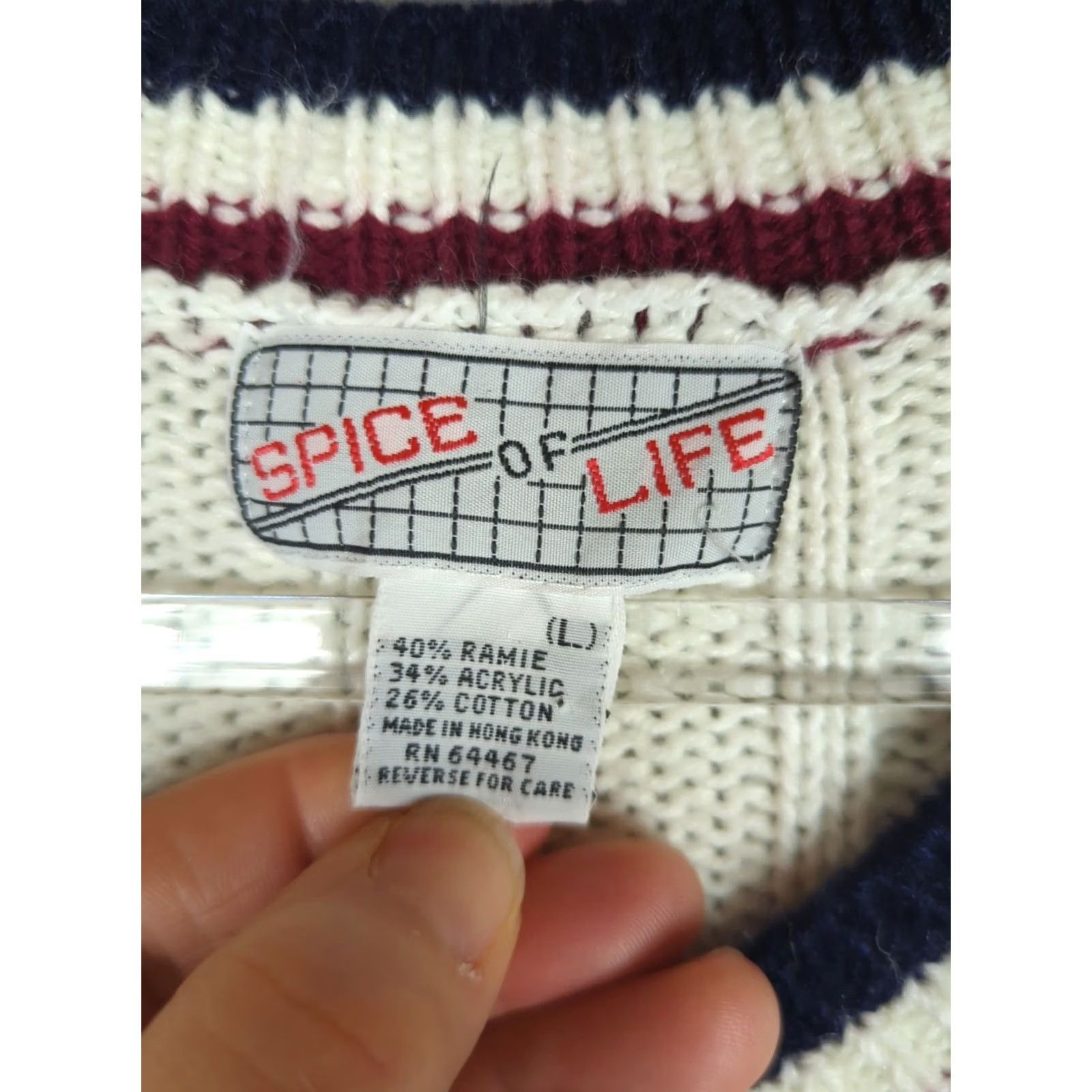 Vintage VINTAGE Spice of Life Cricket Varsity Tennis Sweater Cable Knit V Neck Womens L Creamy white 1990s Preppy Sportswear Womens Size L / US 10 / IT 46 - 3 Thumbnail