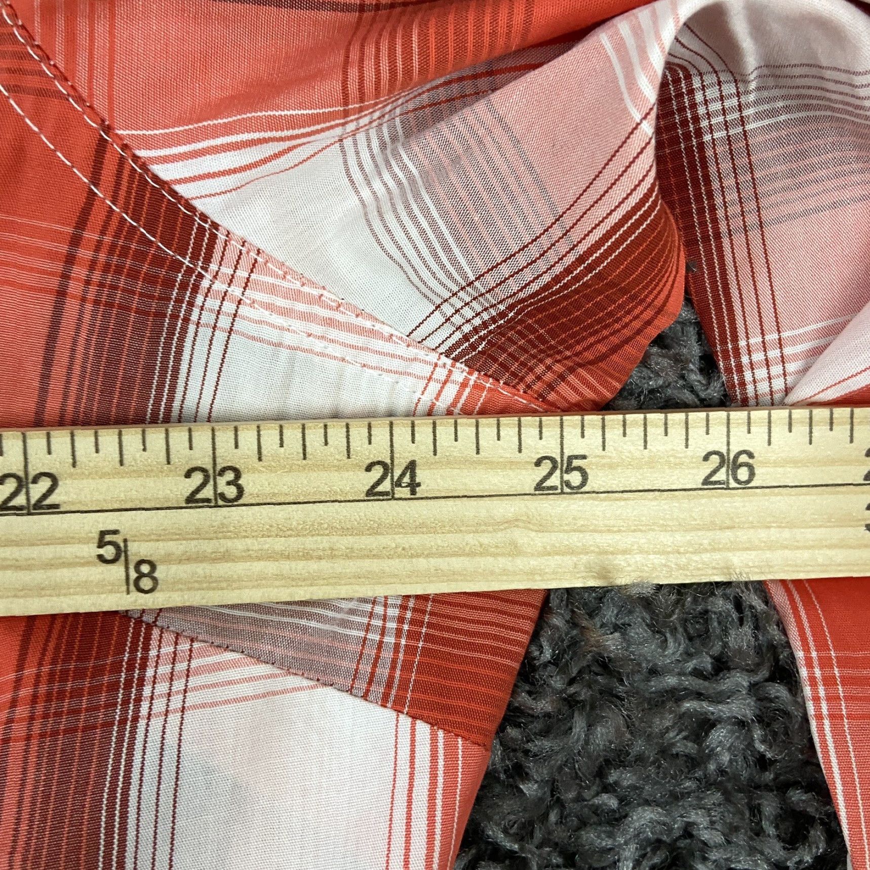 Wrangler Wrangler Men’s 2XL Western Shirt Long Sleeve Plaid Pearl Snap Button Red Orange Multicolor Size US XXL / EU 58 / 5 - 7 Thumbnail