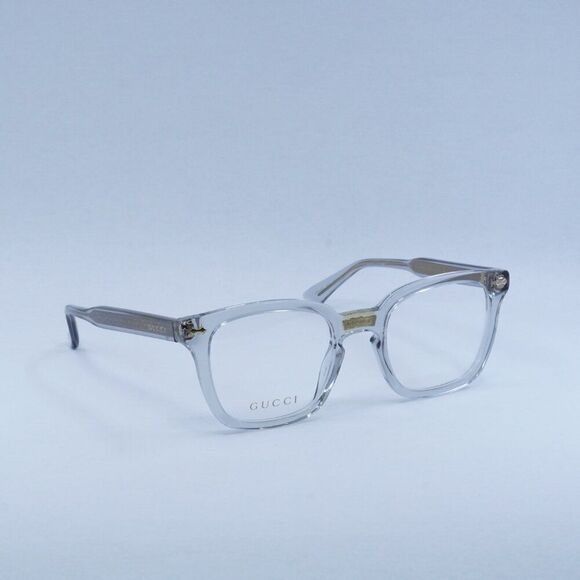 Gucci Gucci GG0184O 005 Eyeglasses Transparent Grey 50mm Square Size ONE SIZE - 1 Thumbnail