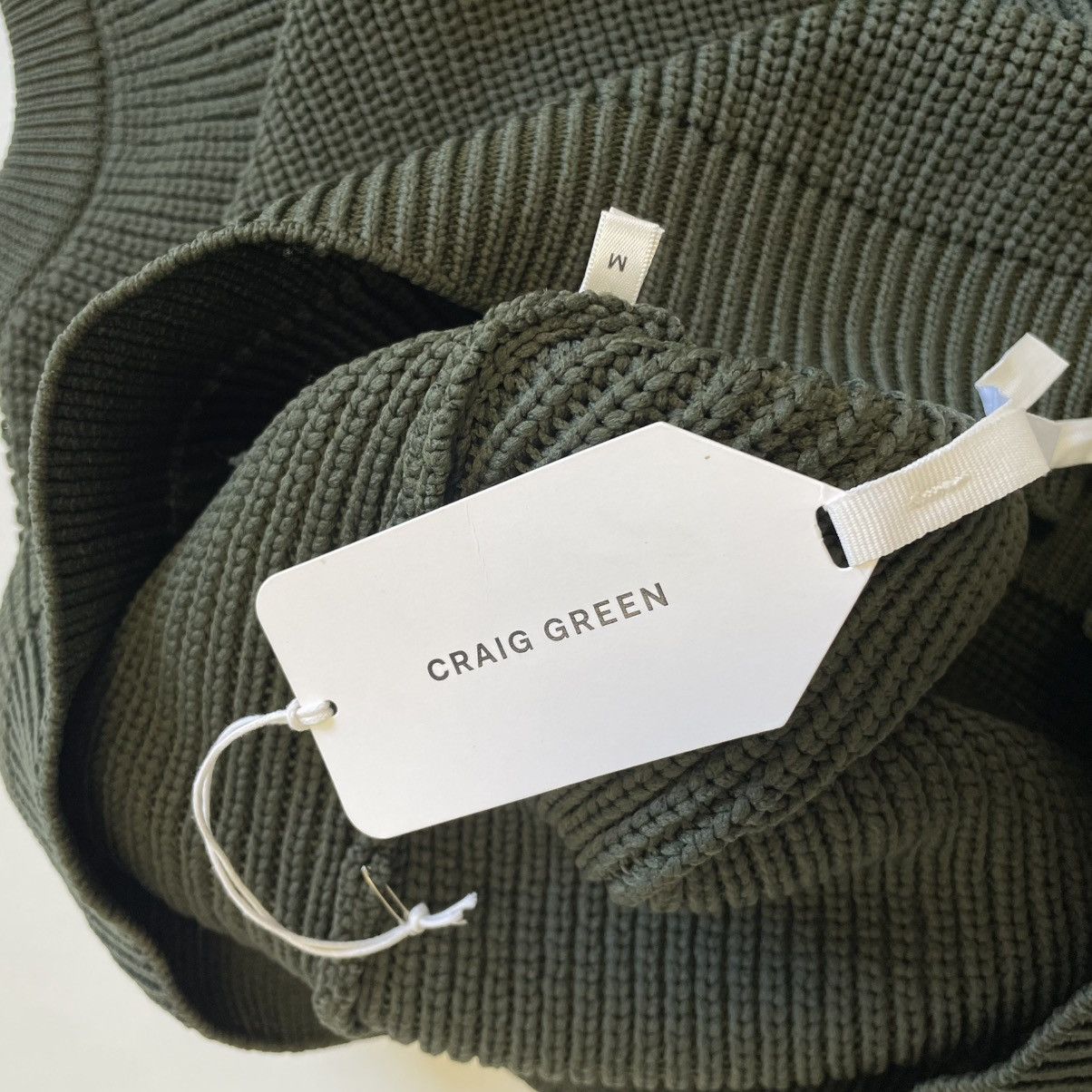 Craig Green Sample Olive Tech Ribbed Knit Sweater Size US M / EU 48-50 / 2 - 10 Thumbnail
