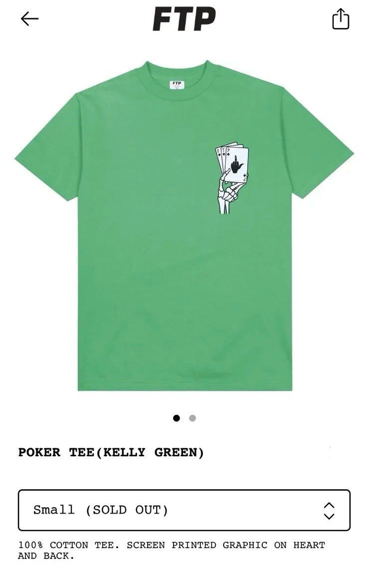 Fuck The Population FTP poker tee green L Size US L / EU 52-54 / 3 - 6 Thumbnail