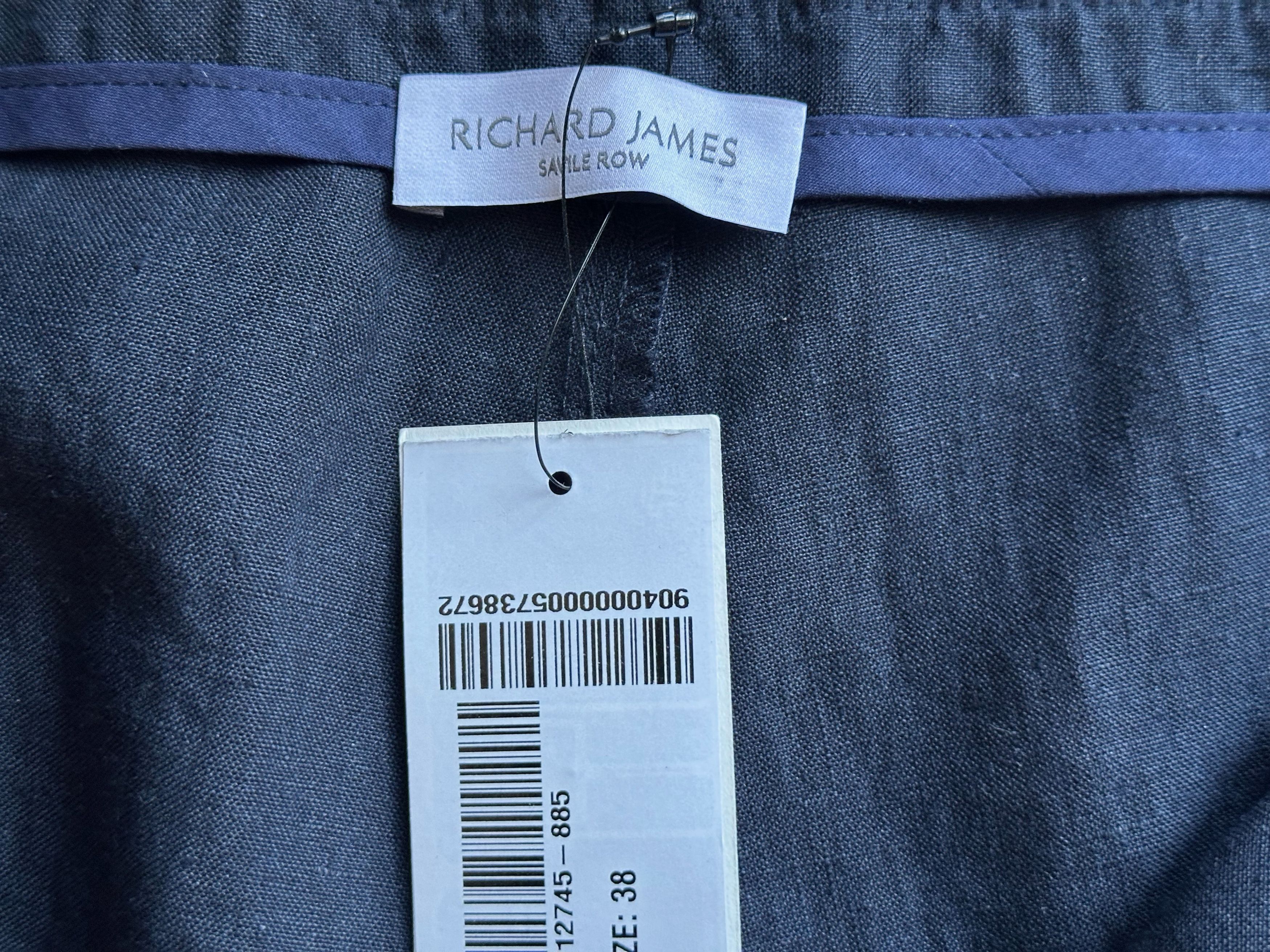 Richard James Richard James Linen Drawstring Pants - Navy - 38R (NWT) Size US 38 / EU 54 - 3 Thumbnail