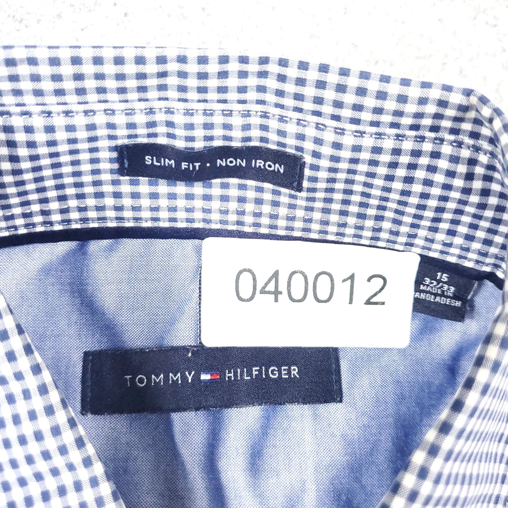 Tommy Hilfiger VINTAGE? No — Tommy Hilfiger Dress Shirt Mens 15 Blue White Check Long Sleeve Button Up Collared Cotton Size 40R - 6 Thumbnail