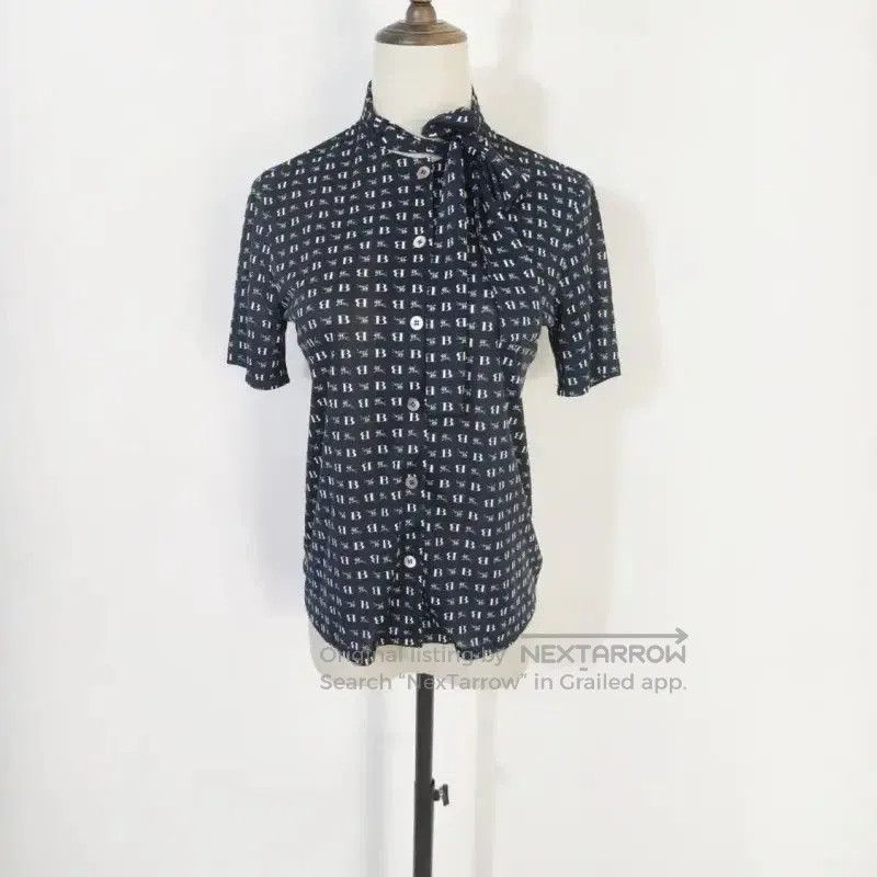 Burberry Burberry Summer Navy Blue Polyester Shirt. Size M / US 6-8 / IT 42-44 - 1 Thumbnail