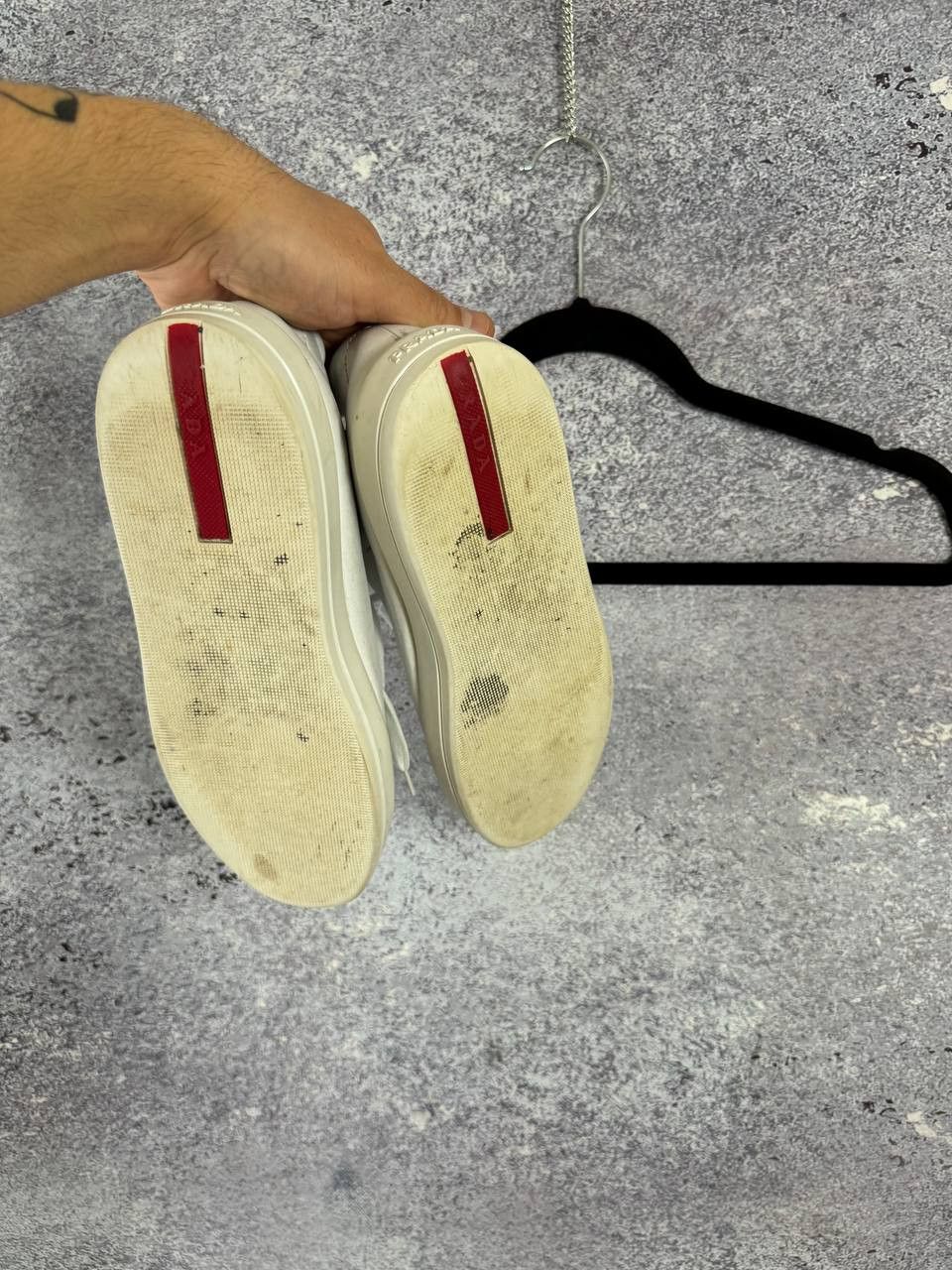 Prada × Vintage Prada Leather Lace-Up Sneakers White Women's 38 Size Size US 8 / IT 38 - 3 Thumbnail