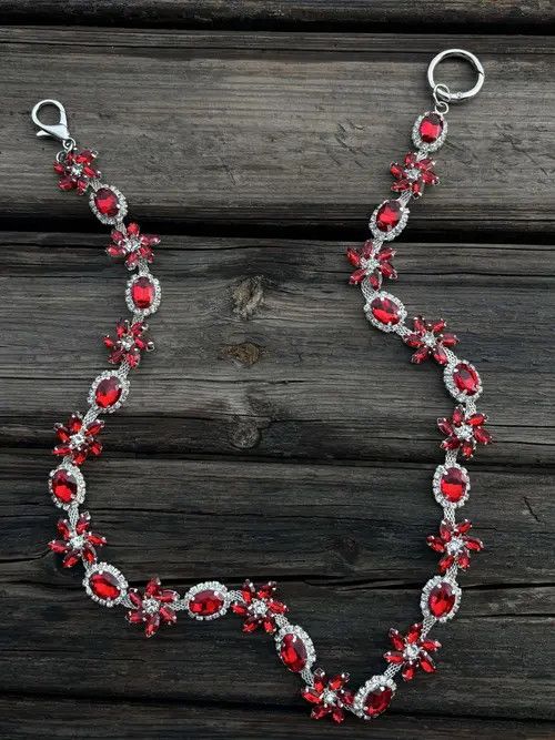 Jewelry Pigeon Blood Ruby Pants Chain, Wallet Chain Size ONE SIZE - 5 Thumbnail