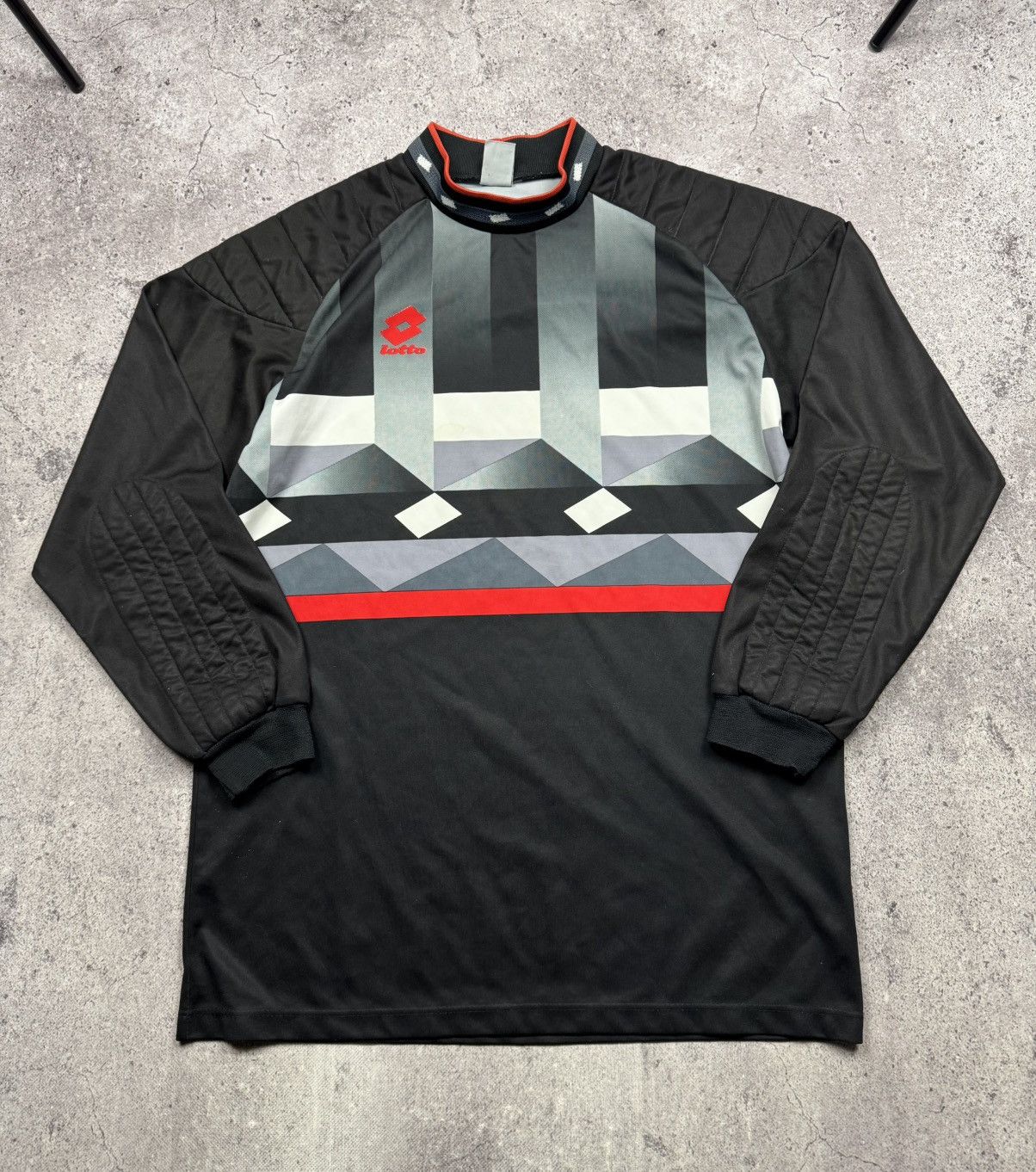 Lotto Sport Vintage / Y2K 1990s Lotto Soccer Goalkeeper Jersey Calico Size US XL / EU 56 / 4 - 1 Thumbnail