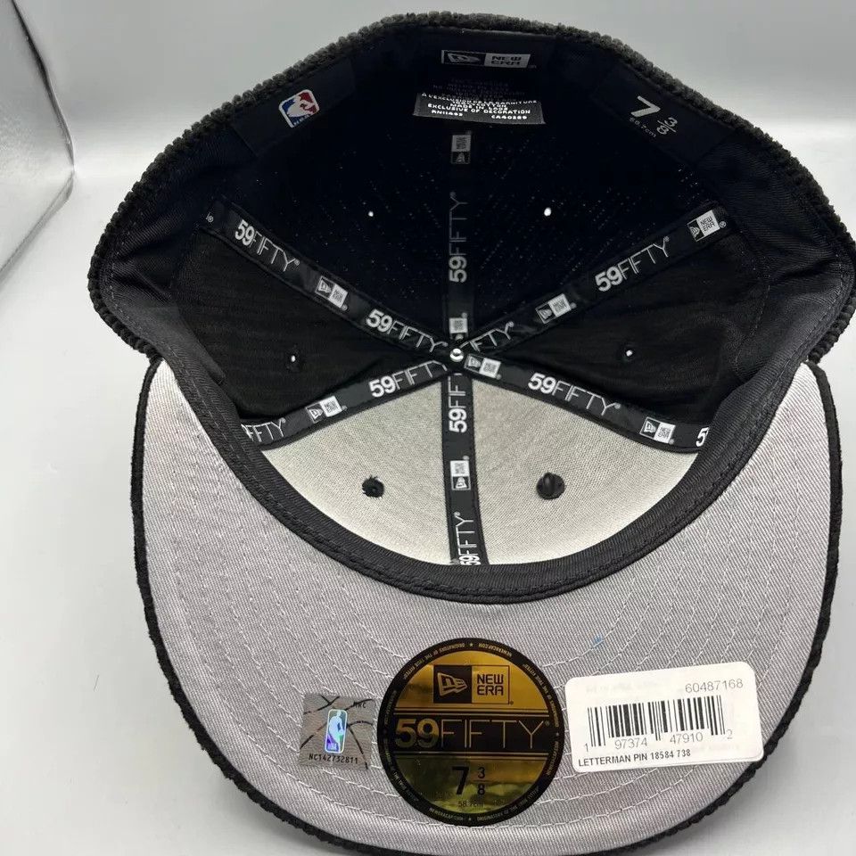 New Era Miami Heat Hat Men 7 3/8 Corduroy 59Fifty New Era Fitted Cap Size ONE SIZE - 5 Thumbnail