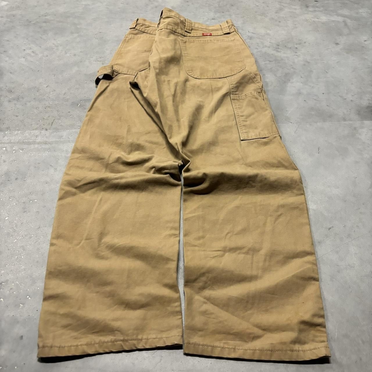 Japanese Brand × Vintage Crazy Vintage Y2K/2000s Khaki Tan Streetwear Skater Workwear Carpenter Pants! Size US 36 / EU 52 - 4 Thumbnail