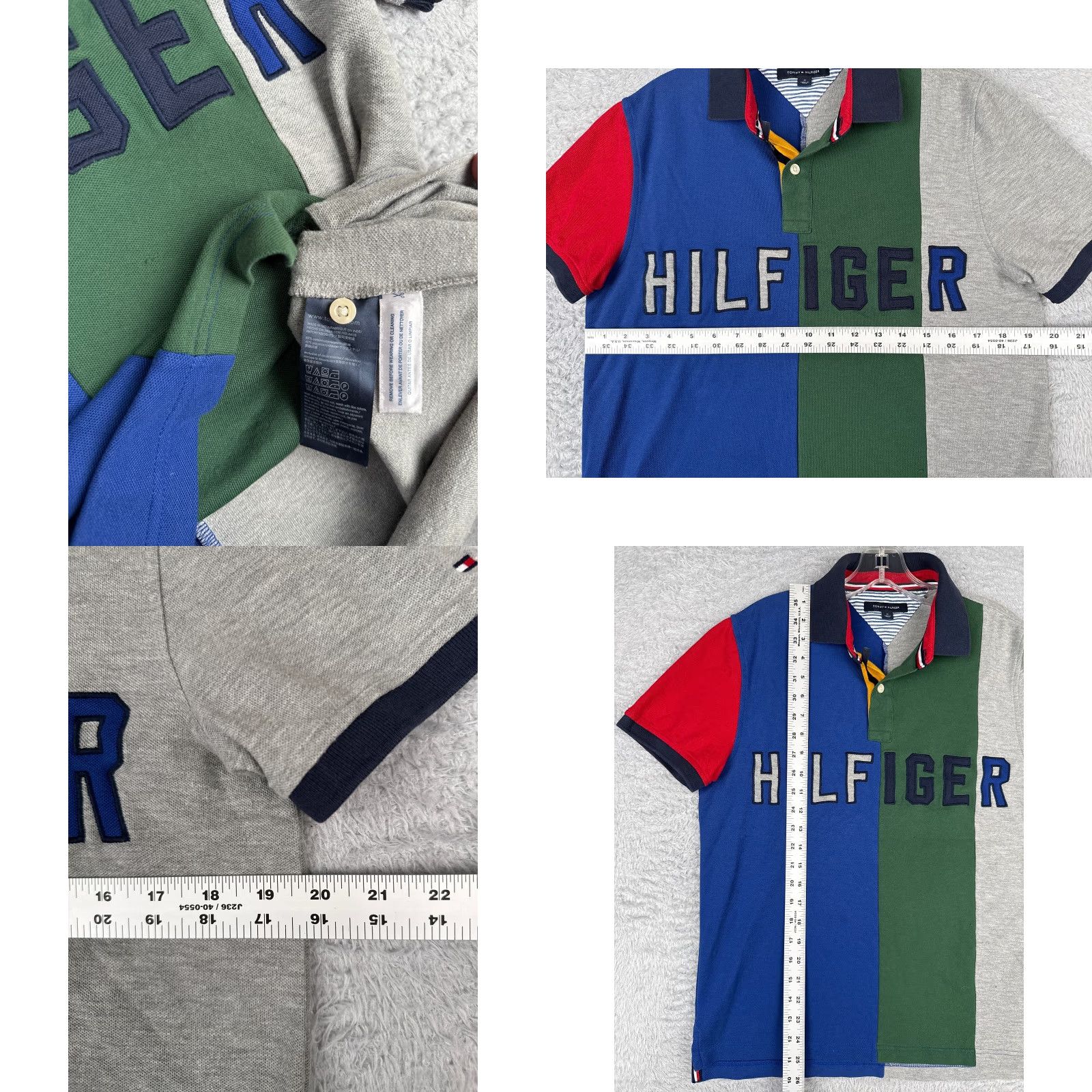 Tommy Hilfiger Tommy Hilfiger Polo Shirt Men Medium Multicolor Colorblock Slim Cotton 90s Look Short Sleeve Golf Rugby Size US M / EU 48-50 / 2 - 8 Thumbnail