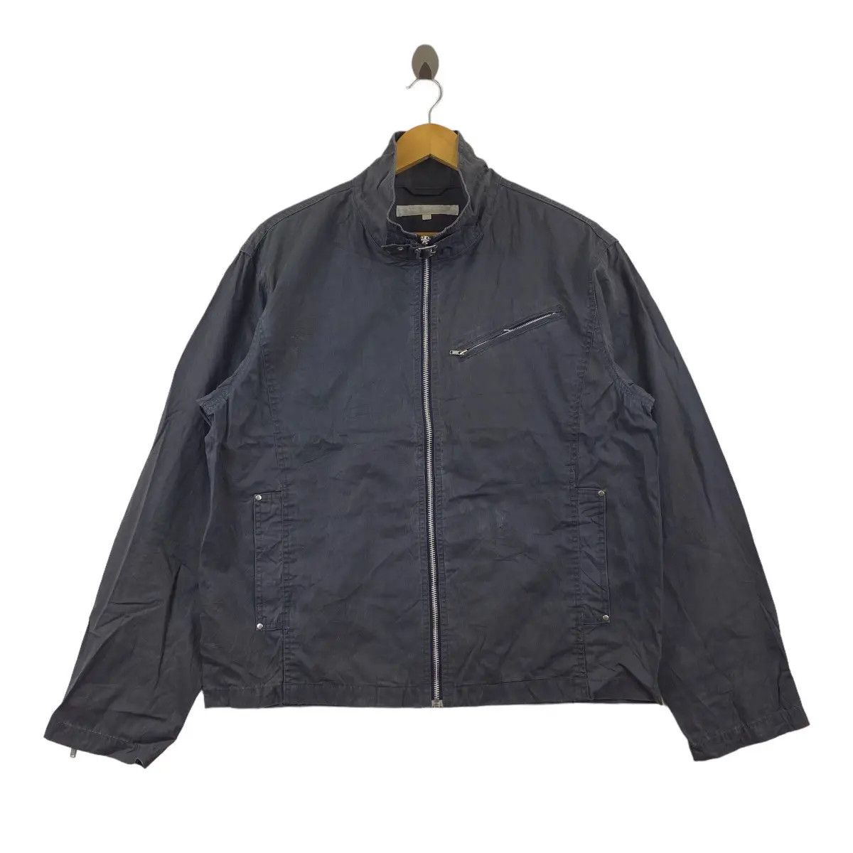 Vintage Vintage D’HOMME A HOMME Belt Neck Motorcycle Jacket Size US L / EU 52-54 / 3 - 1 Thumbnail