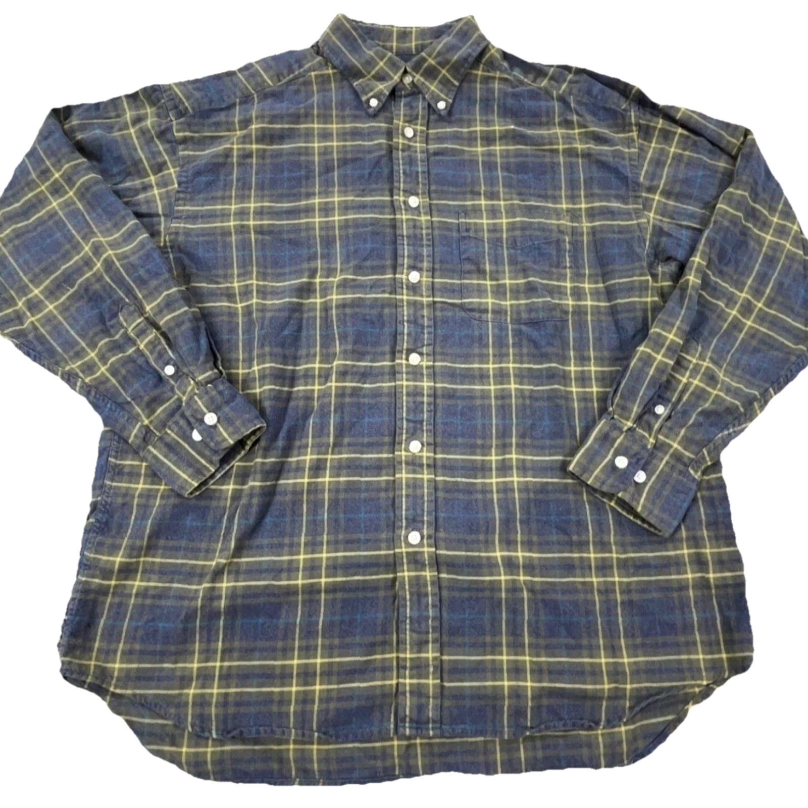 Banana Republic VINTAGE Banana Republic Button-Up Shirt Men Large Blue Green Flannel Plaid/Check Casual Workwear - Mens Size US L / EU 52-54 / 3 - 2 Thumbnail