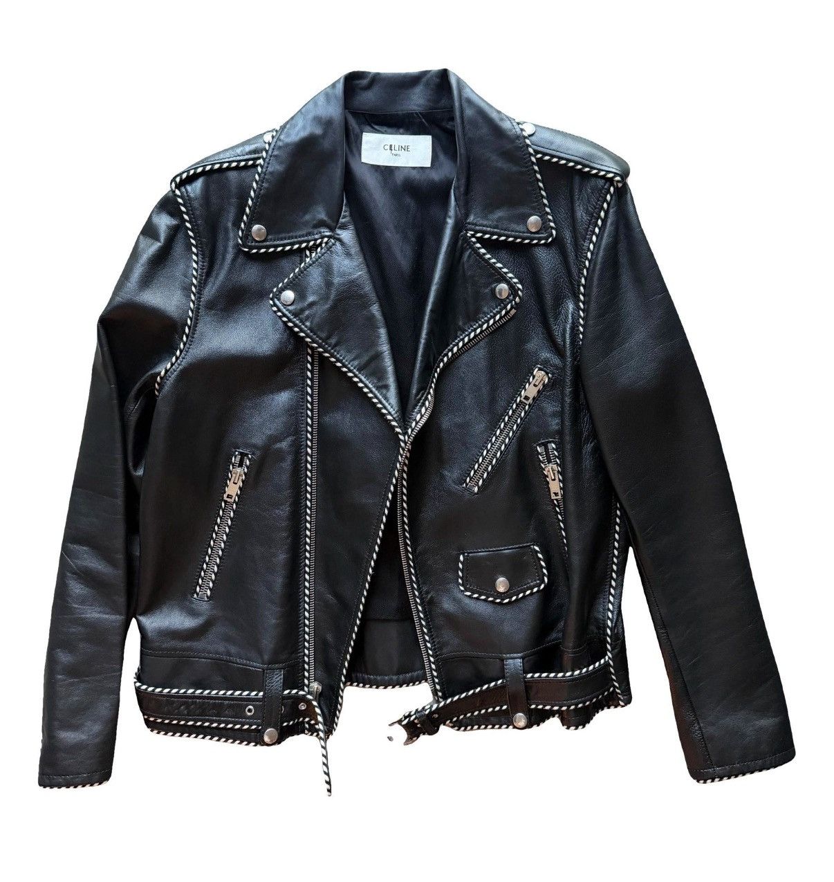 Celine Collectors! Braided Perfecto Leather Jacket 54 Saint Laurent Size US L / EU 52-54 / 3 - 1 Thumbnail